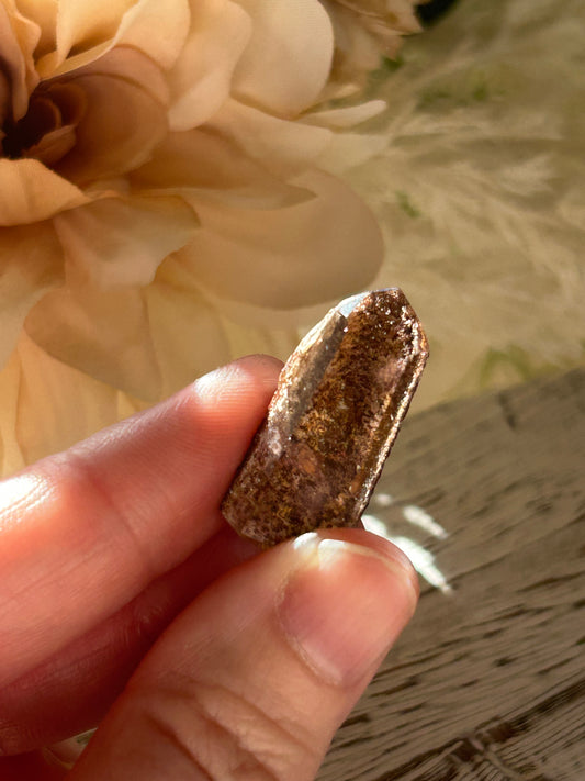 Lodolite Quartz Point – Natural Garden Quartz with Scenic Inclusions - Semi Polished