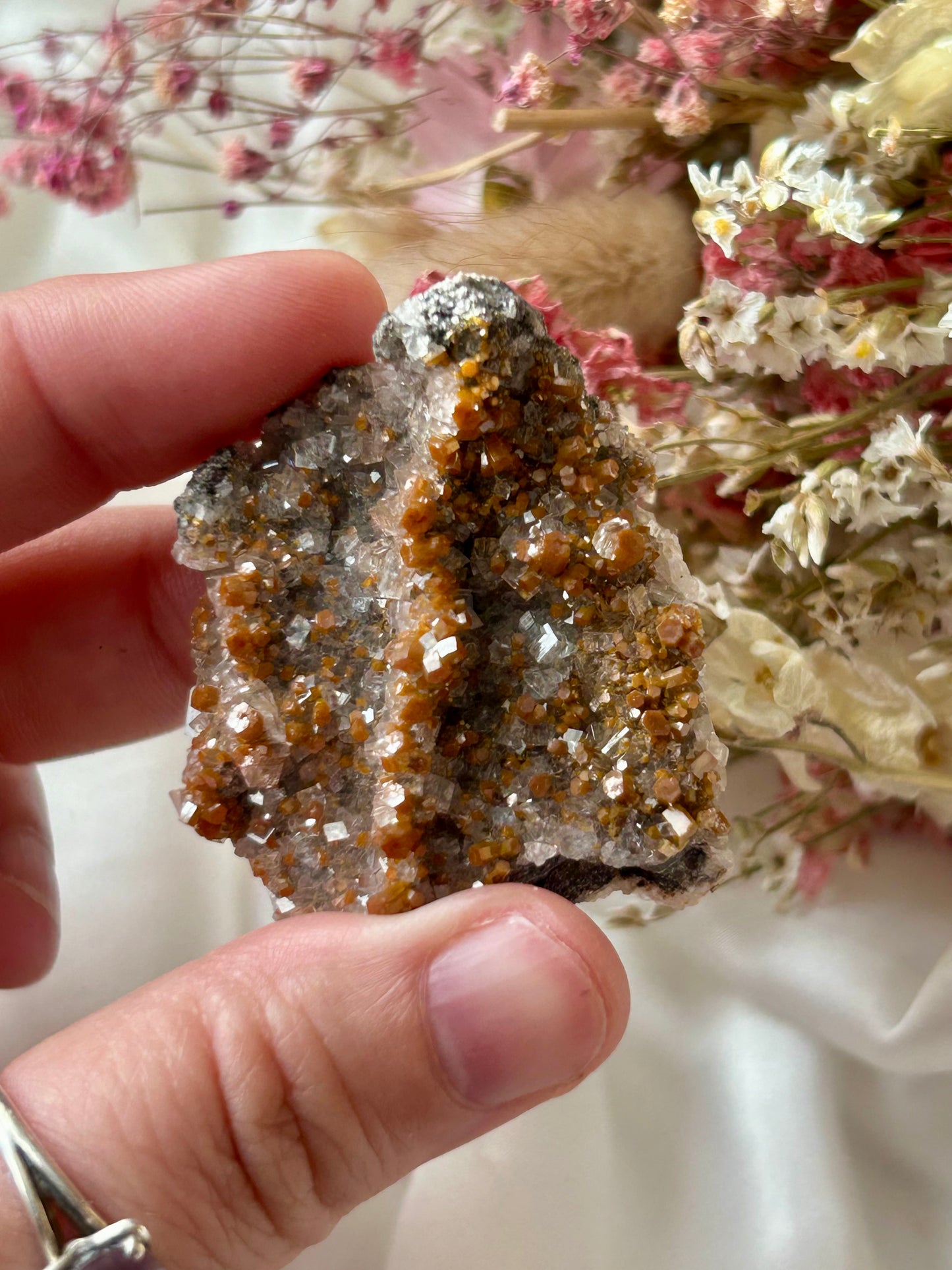 Rare Vanadinite with Calcite