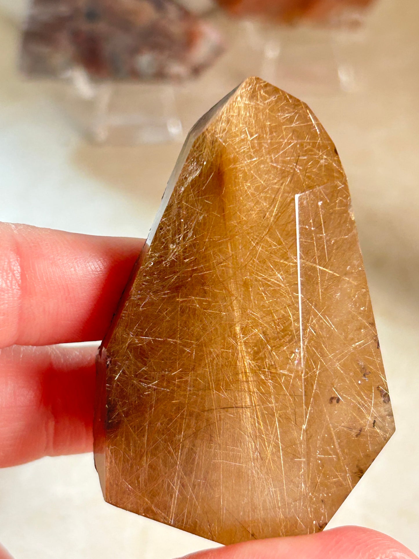 Rutilated Quartz Tower – Angel Hair Rutile - Gold Threads - Semi Polished
