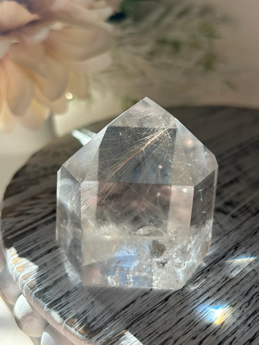 Rutilated Quartz Tower – Angel Hair Rutile - Gold and Silver Threads
