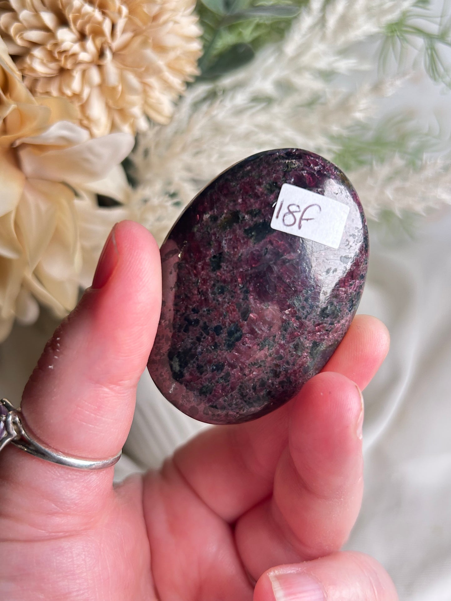 Natural Red Garnet Palm Stone – Polished Root Chakra Crystal