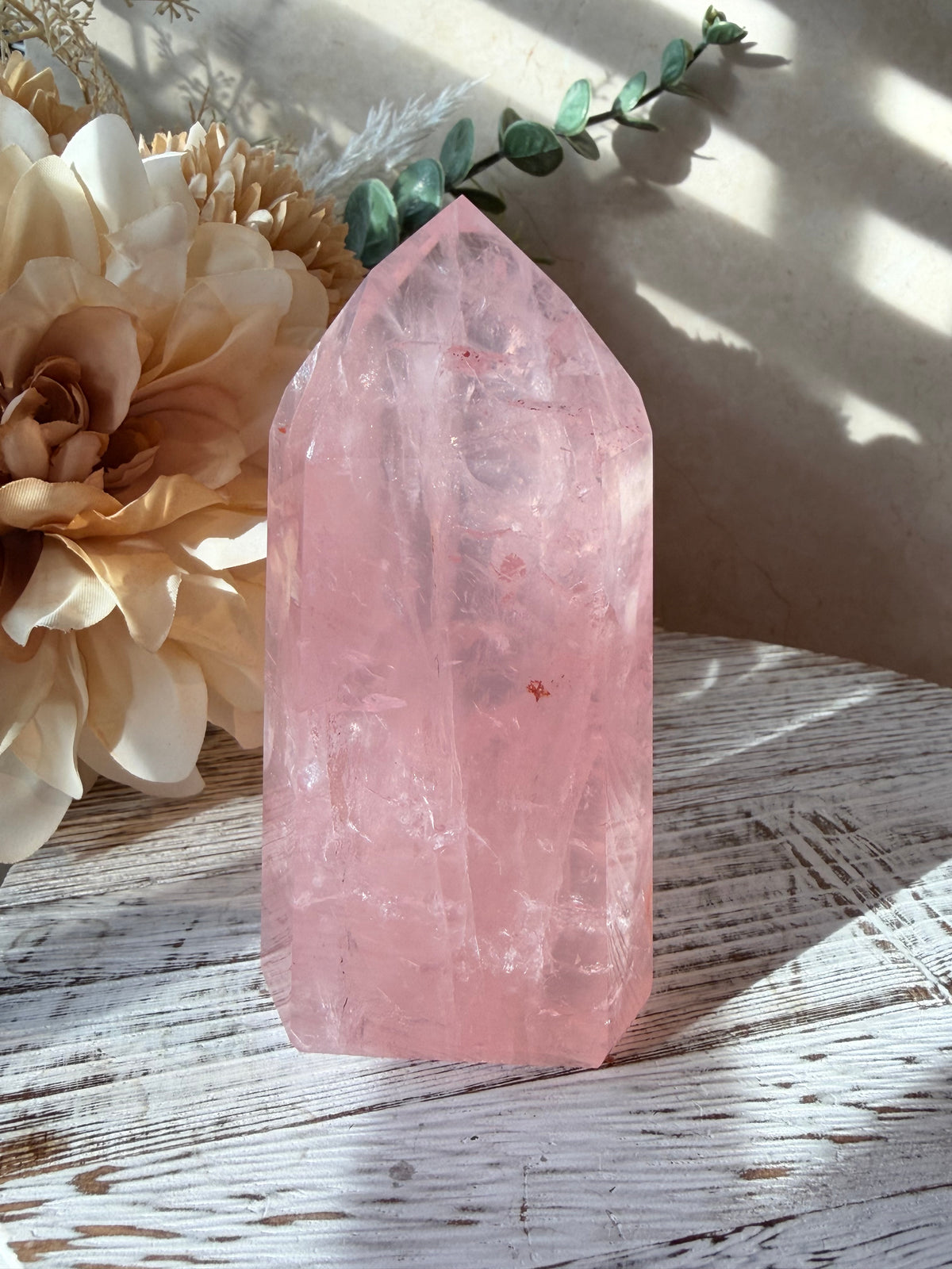 High Grade Bubblegum Pink Rose Quartz Tower