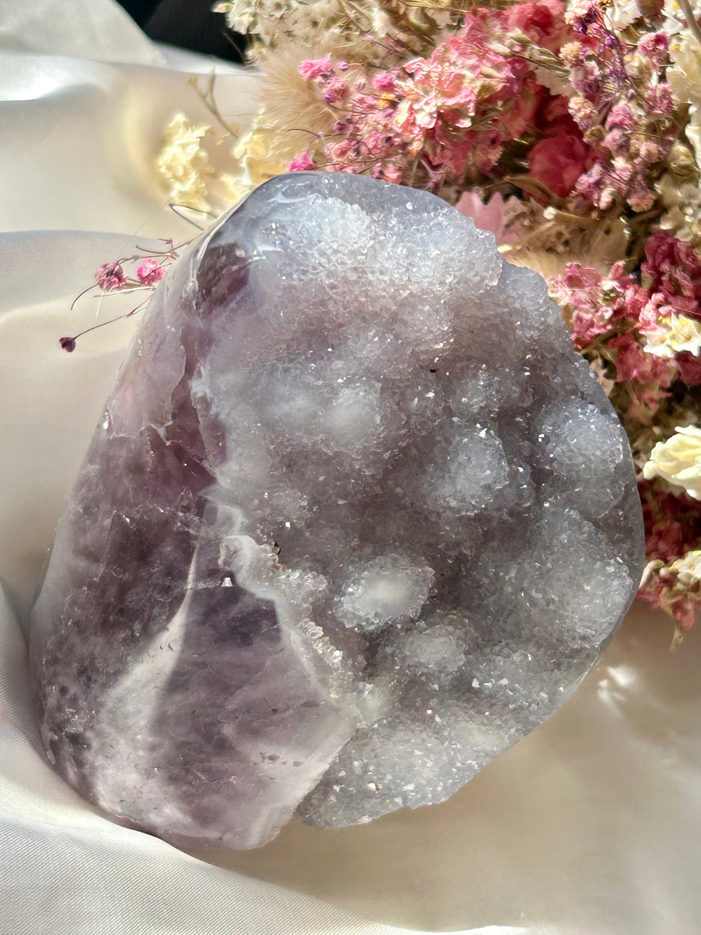 Snow capped Rainbow Amethyst with Amethyst and agate banding