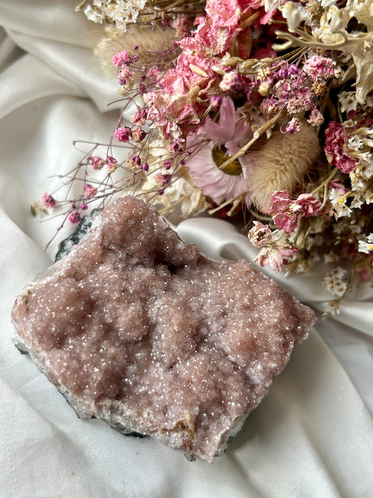 Large raw pink Rainbow Amethyst