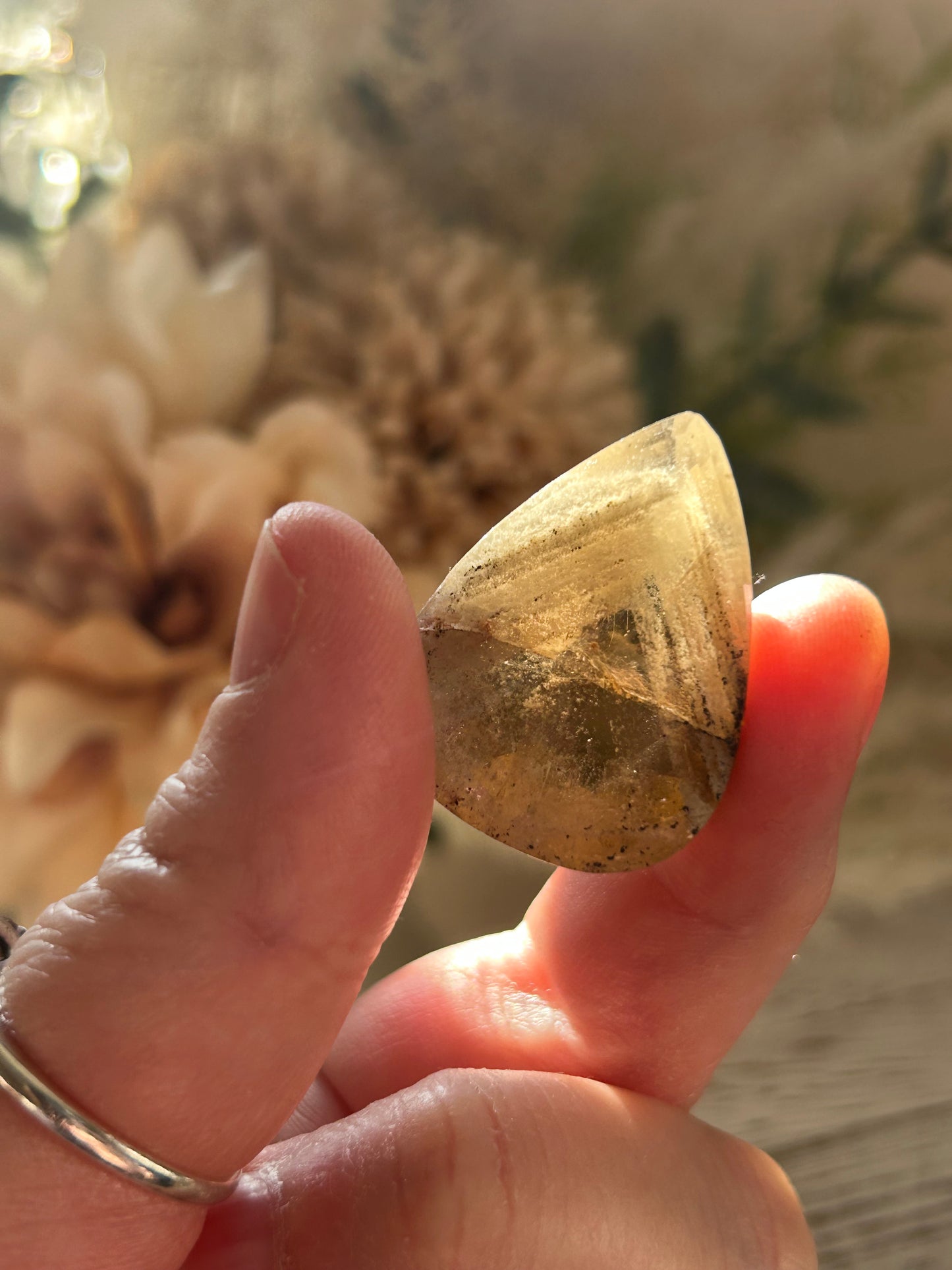 52 Carat Faceted Citrine cab – Golden Clarity With Natural Inclusions