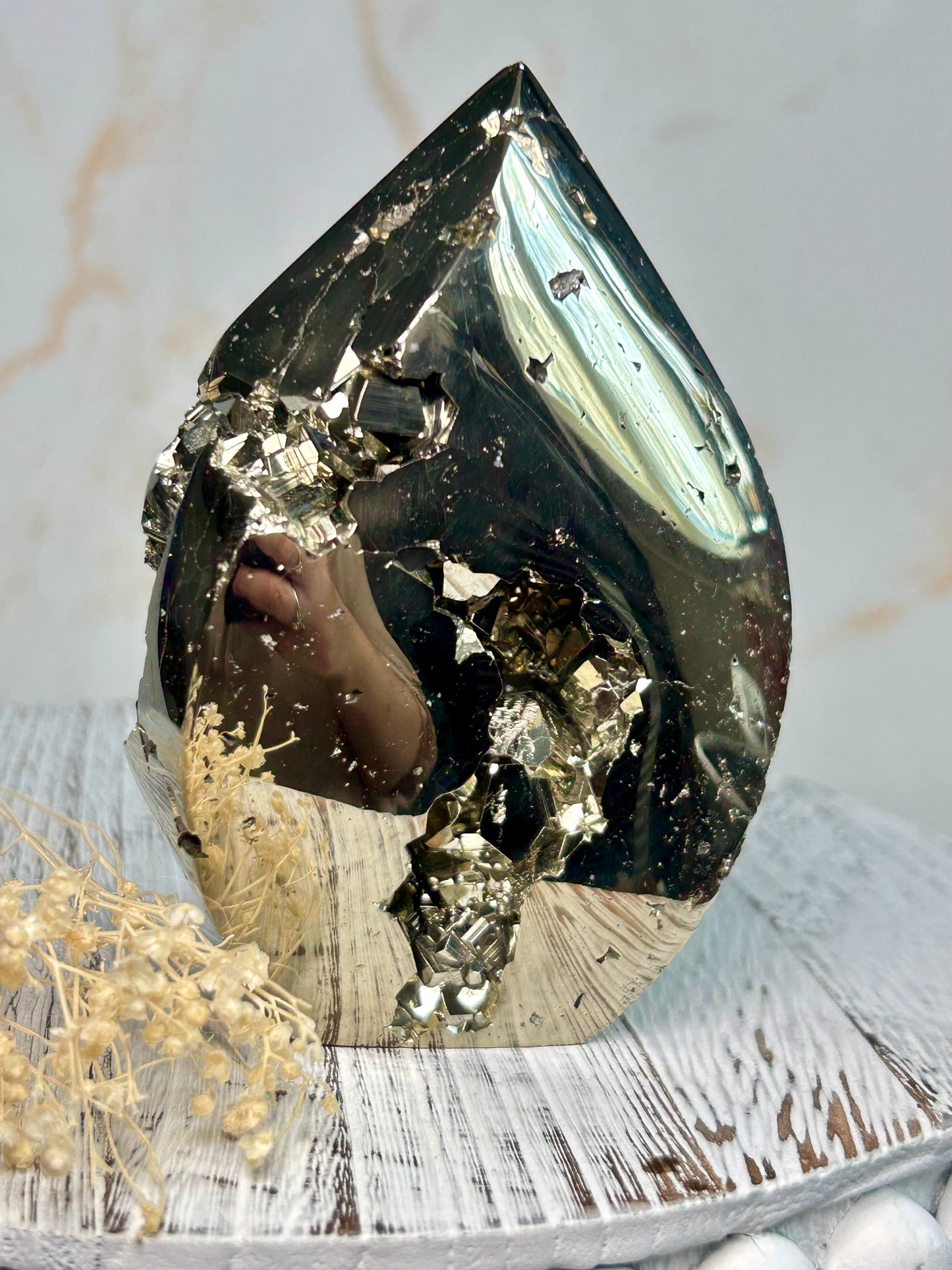 Golden Pyrite Flame | Protective & Abundance Stone