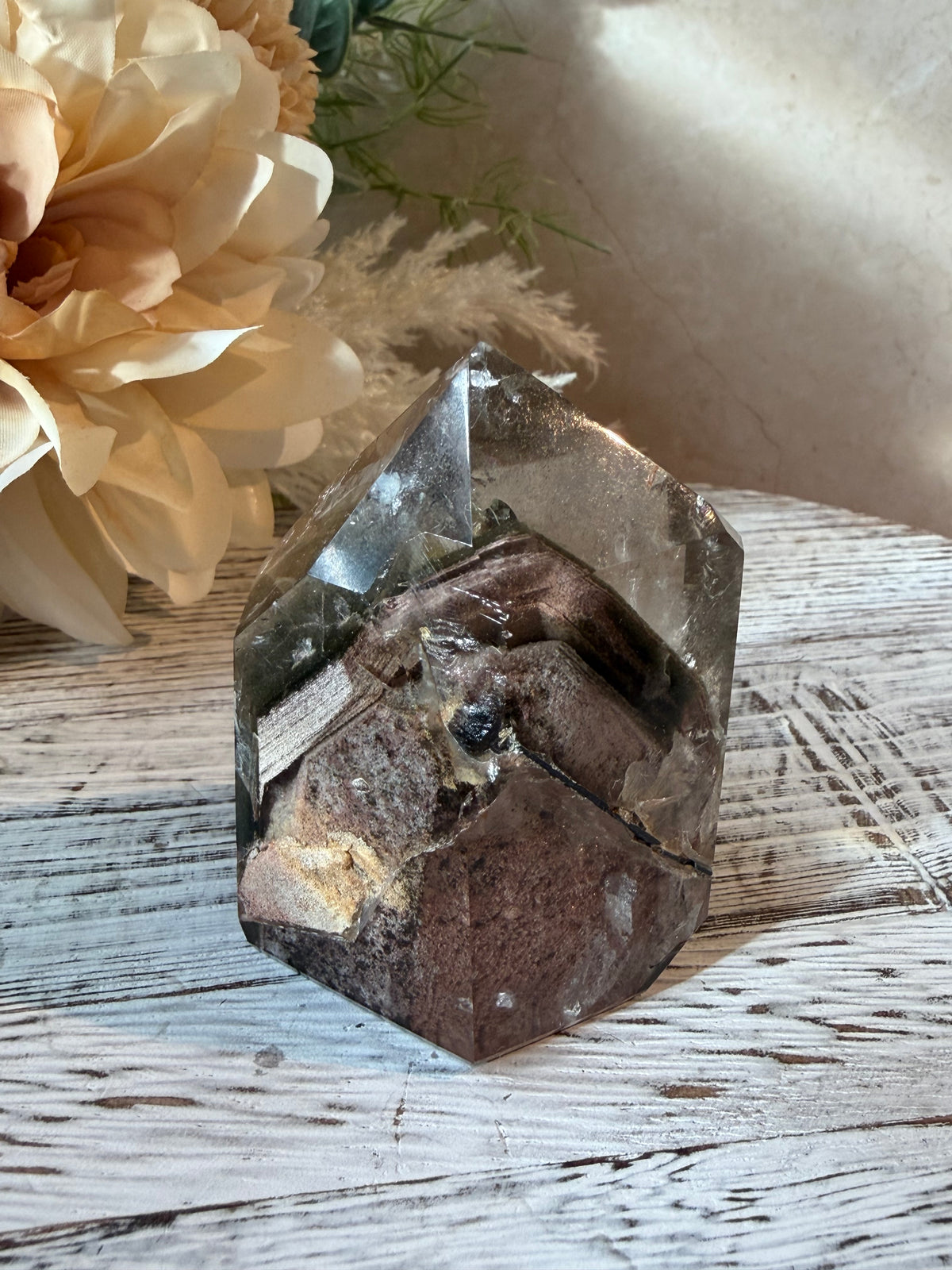 Phantom Lodolite Quartz | Semi-Polished Inclusion Quartz