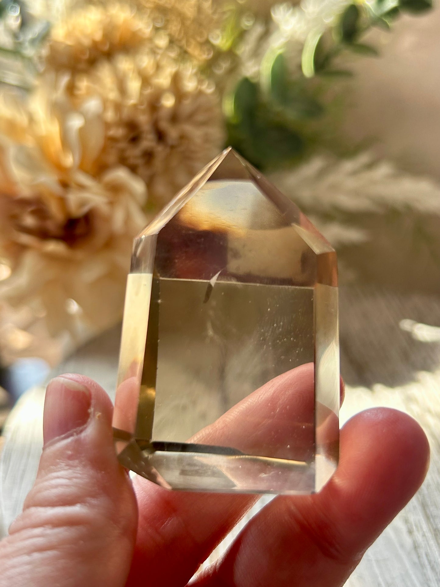 Honey Citrine Tower – Golden  Point with Wispy Inclusions - Amazing Clarity