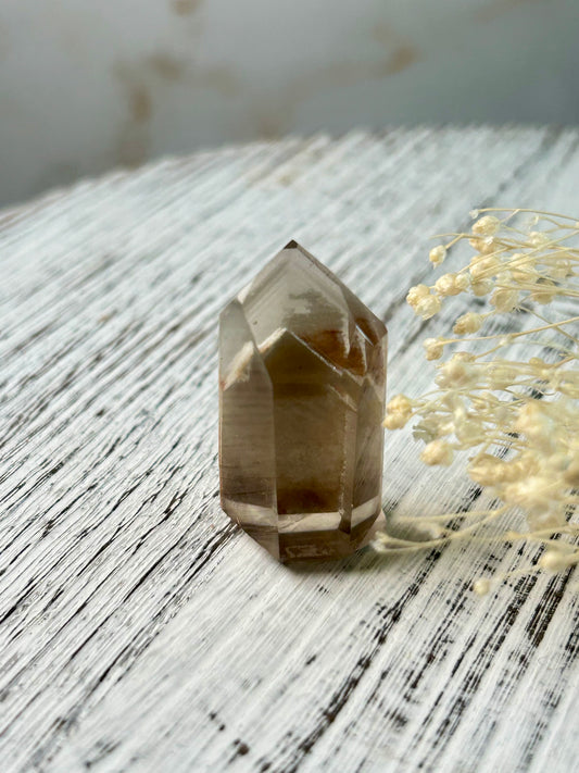 Phantom Garden Quartz stone, high-quality polished point