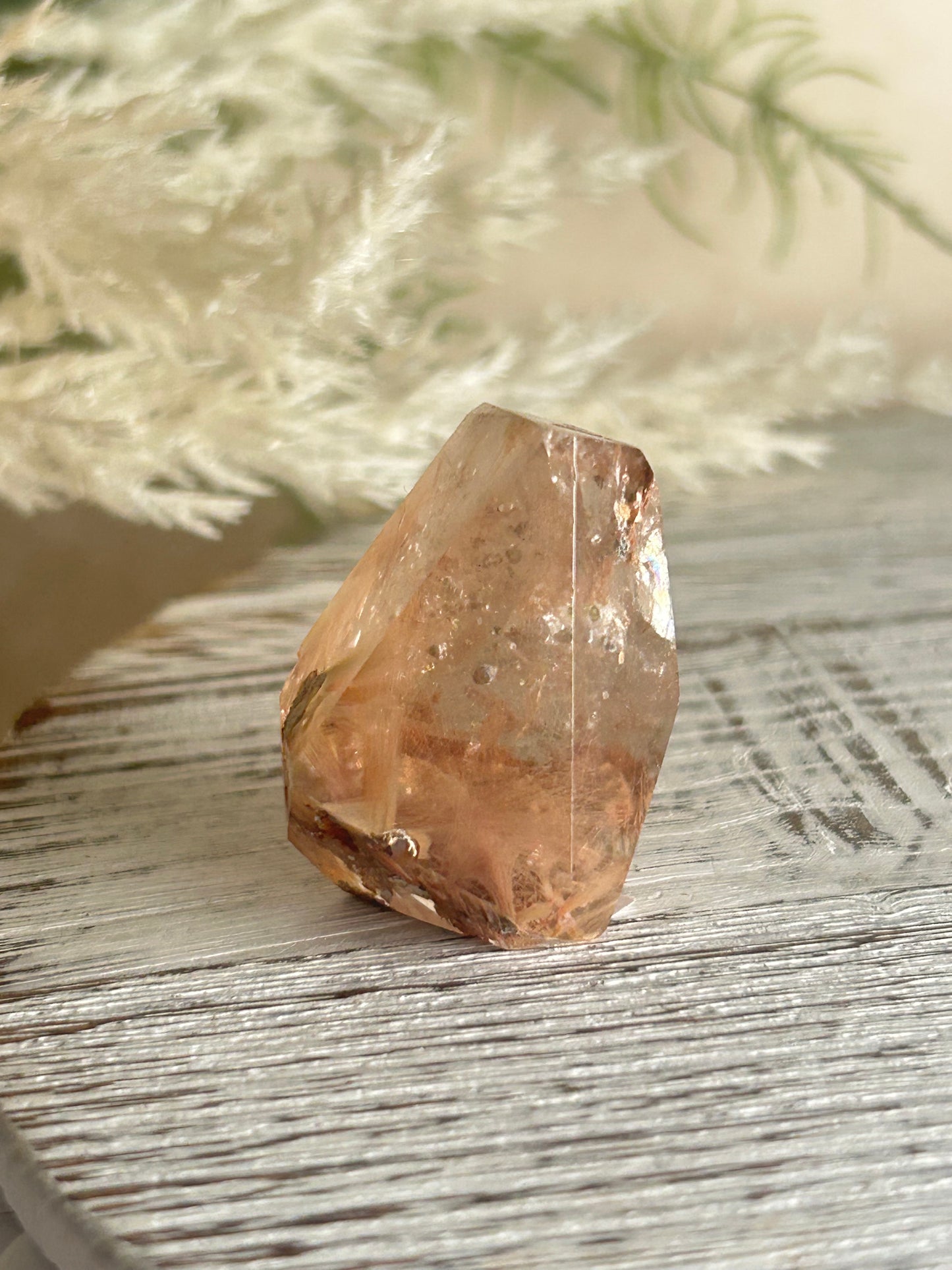 Rutilated Quartz Tower – Angel Hair Rutile - Rose Gold Threads - Semi Polished