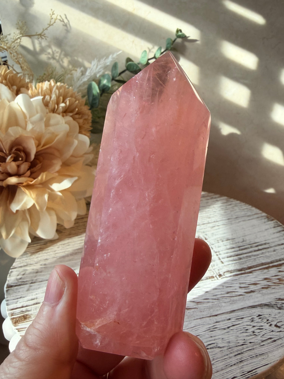 High Grade Bubblegum Pink Rose Quartz Tower