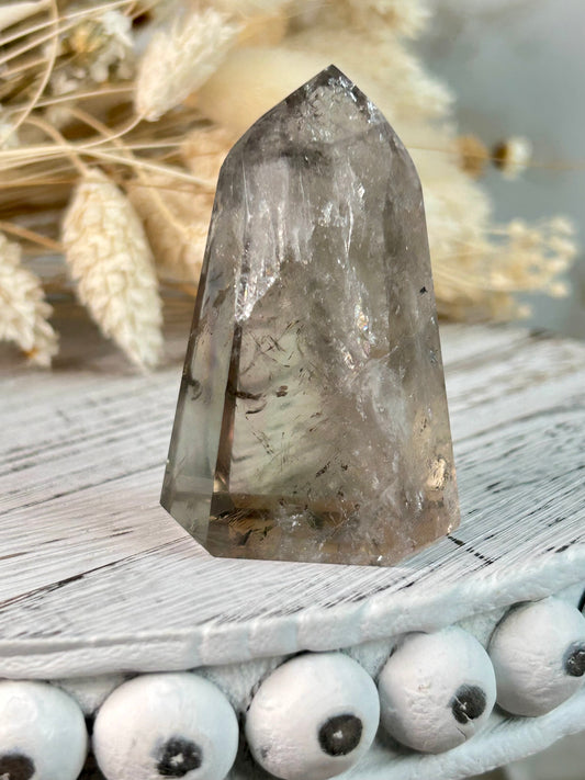 Unique Prasiolite crystal from Brazil, metaphysical healing stone