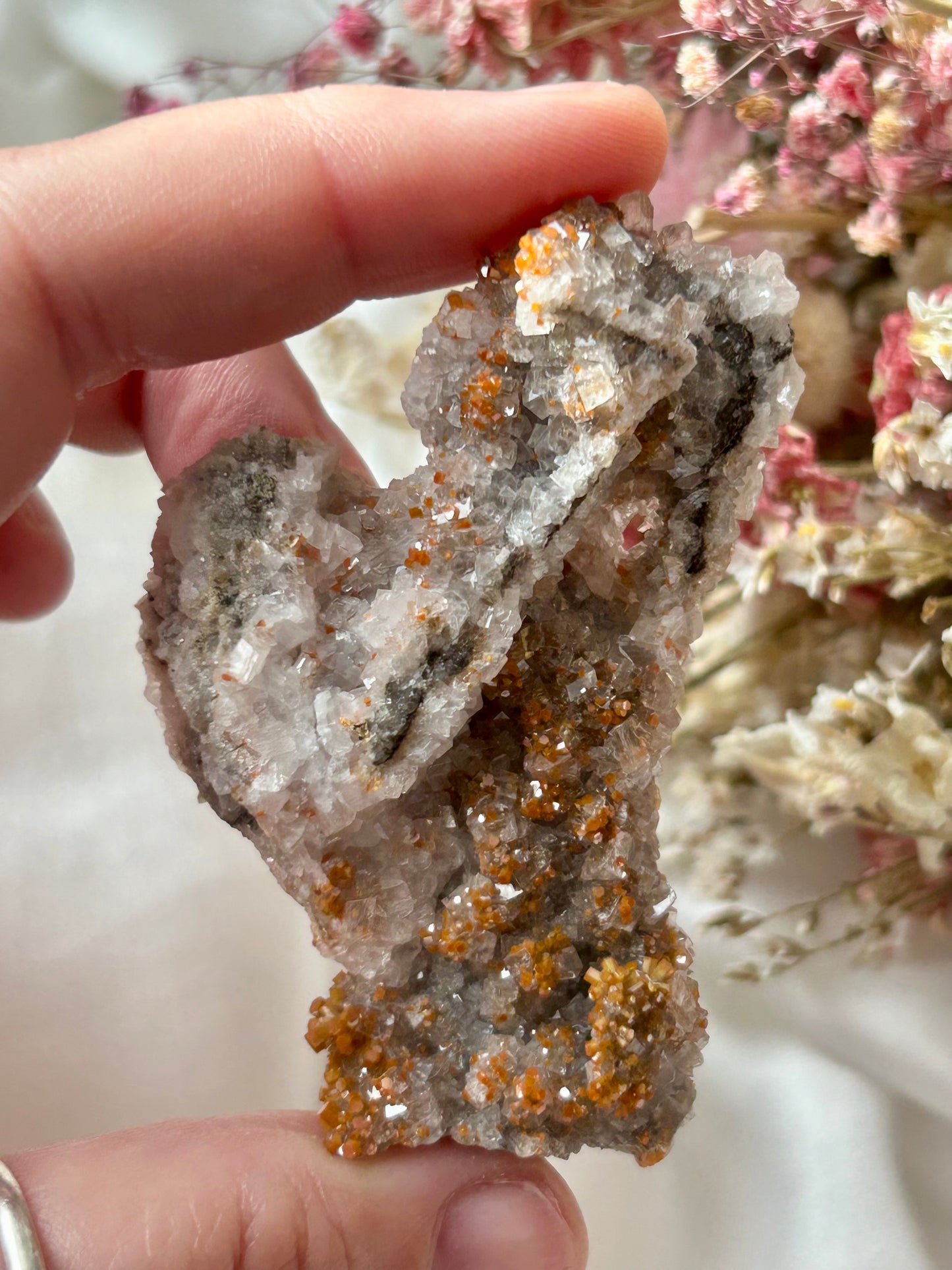 Rare Vanadinite with Calcite