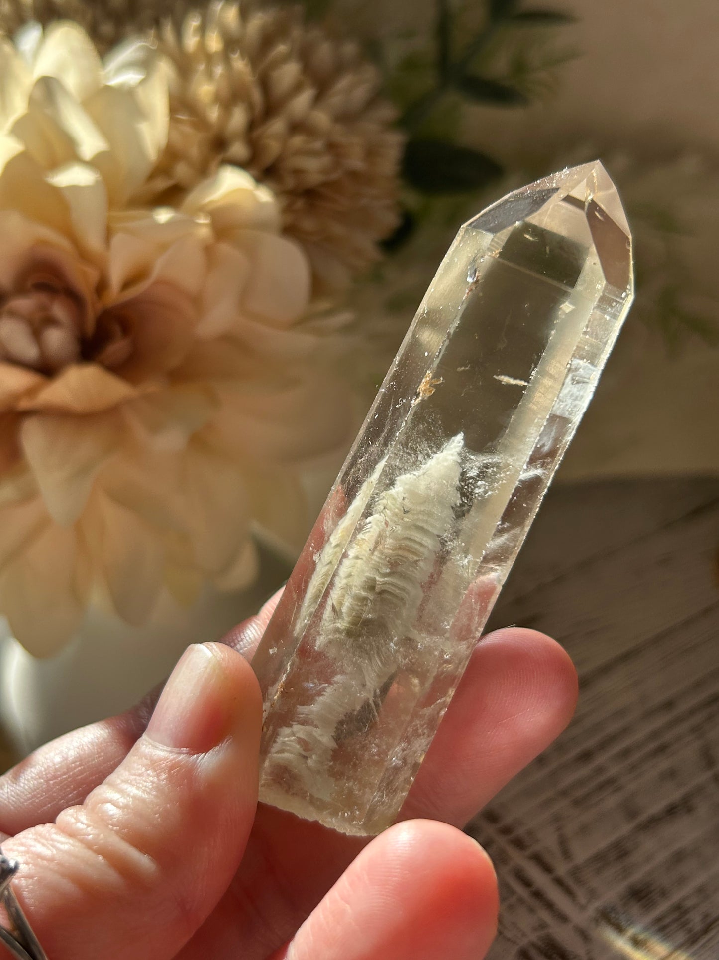 Phantom Lodolite Crystal | Garden Quartz with Inner Worlds | Semi Polished