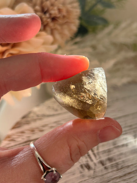 53 Carat Faceted Citrine cab – Golden Clarity With Natural Inclusions