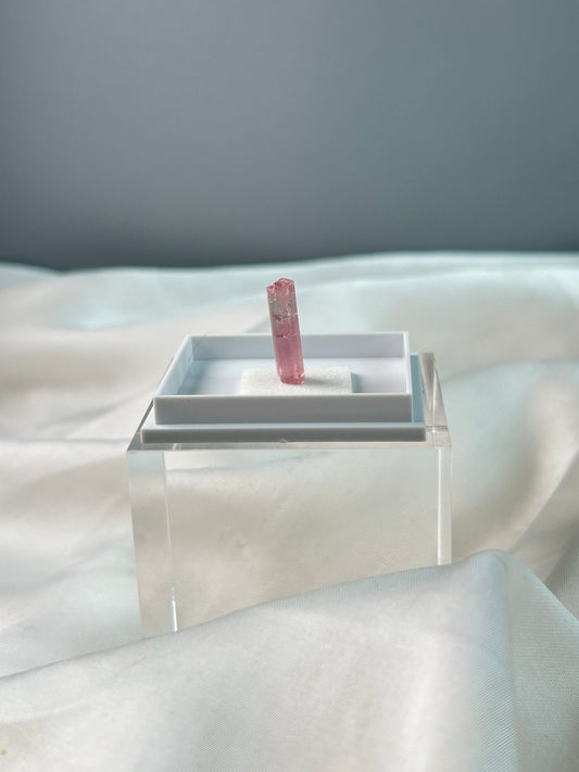 High-Grade Pink Tourmaline | Brazilian Terminated Rod (Box Included)