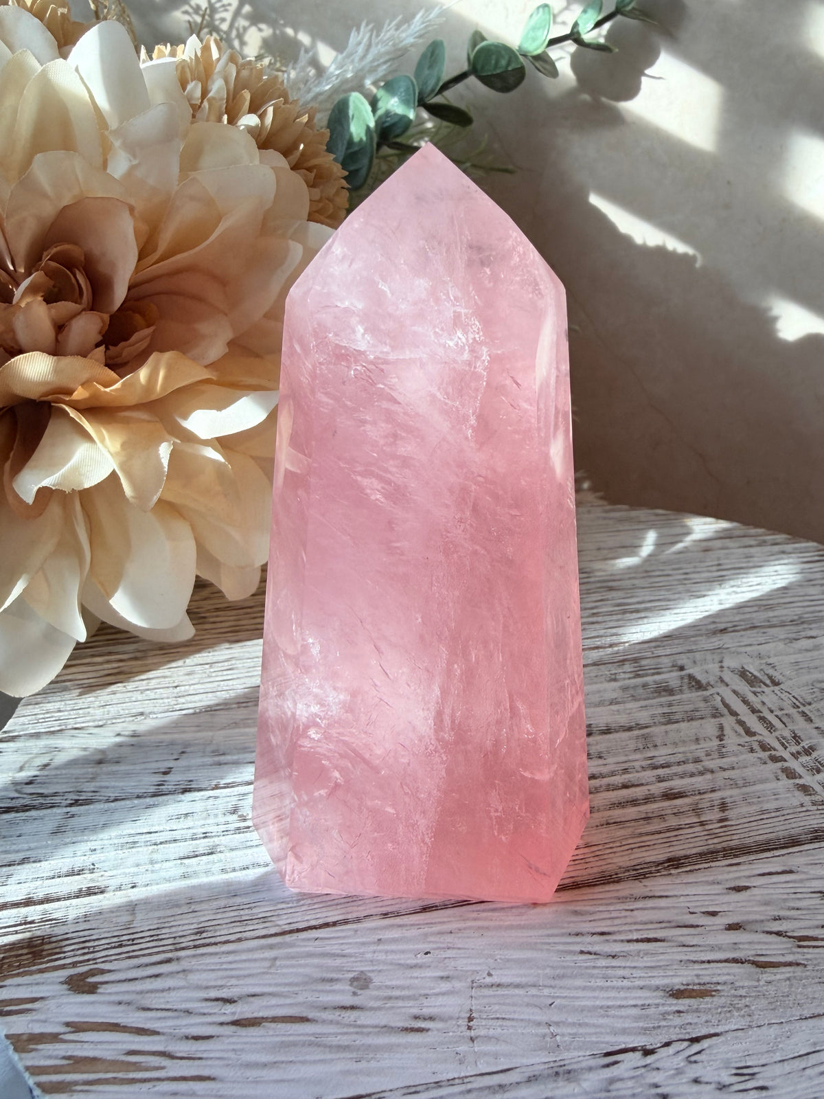 High Grade Bubblegum Pink Rose Quartz Tower