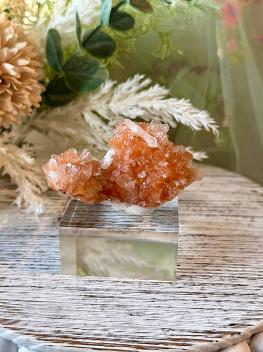 Natural Chalcedony with Stellerite and Heulandite featuring intricate zeolite crystal formations and unique mineral growth.