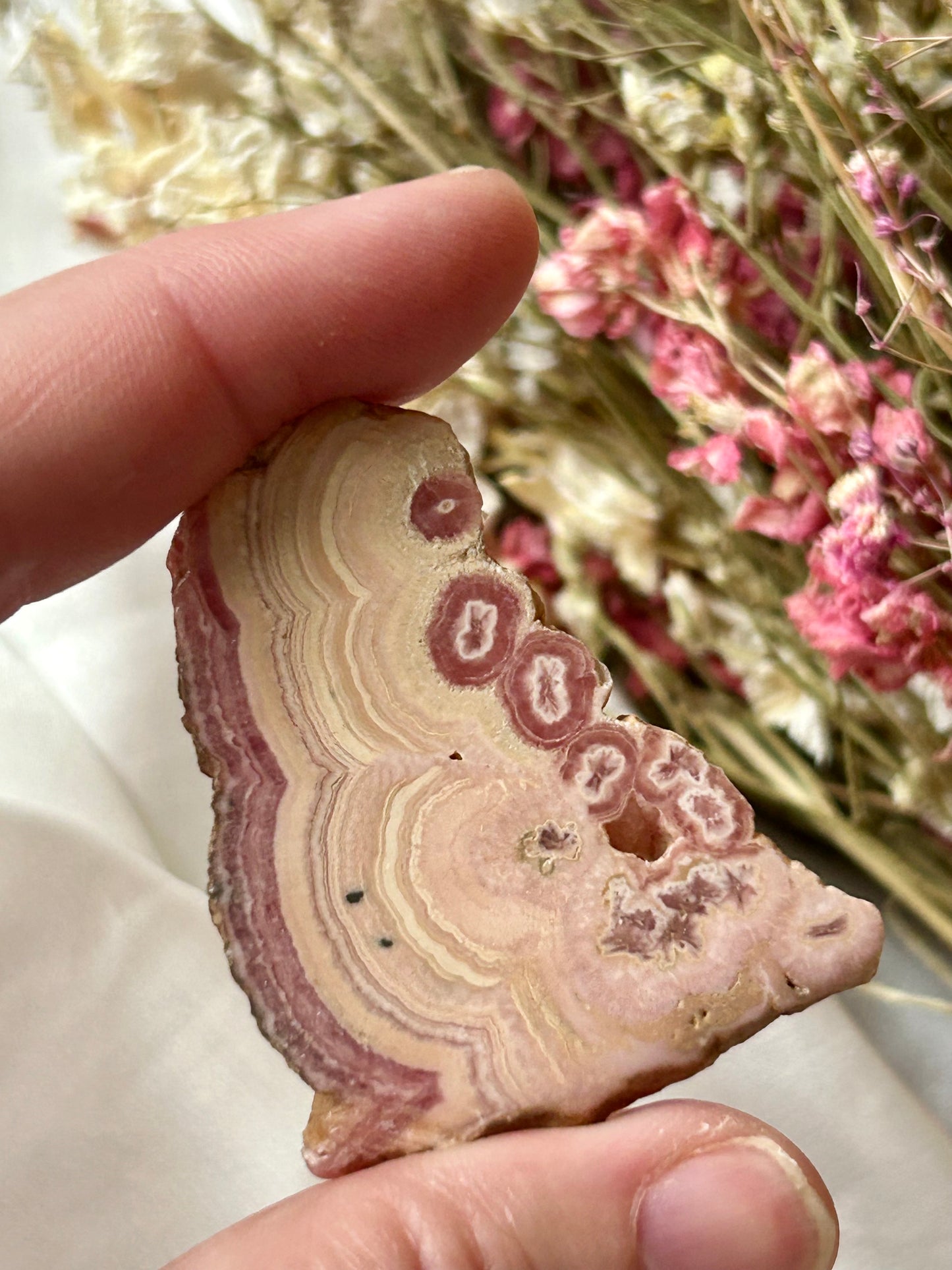 Rhodochrosite slice