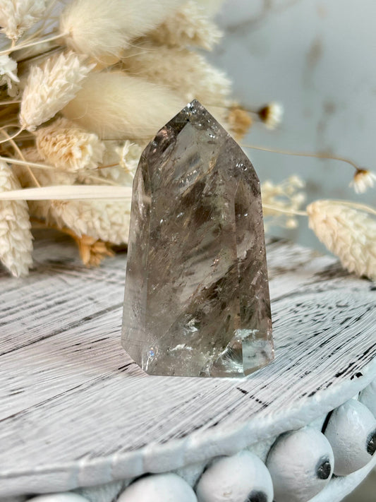 Unique Prasiolite crystal from Brazil, metaphysical healing stone