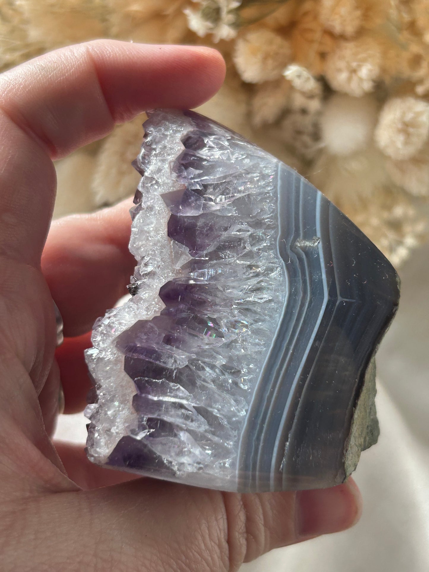 Lavender Amethyst Heart with Secondary Crystal Coating | Uruguay