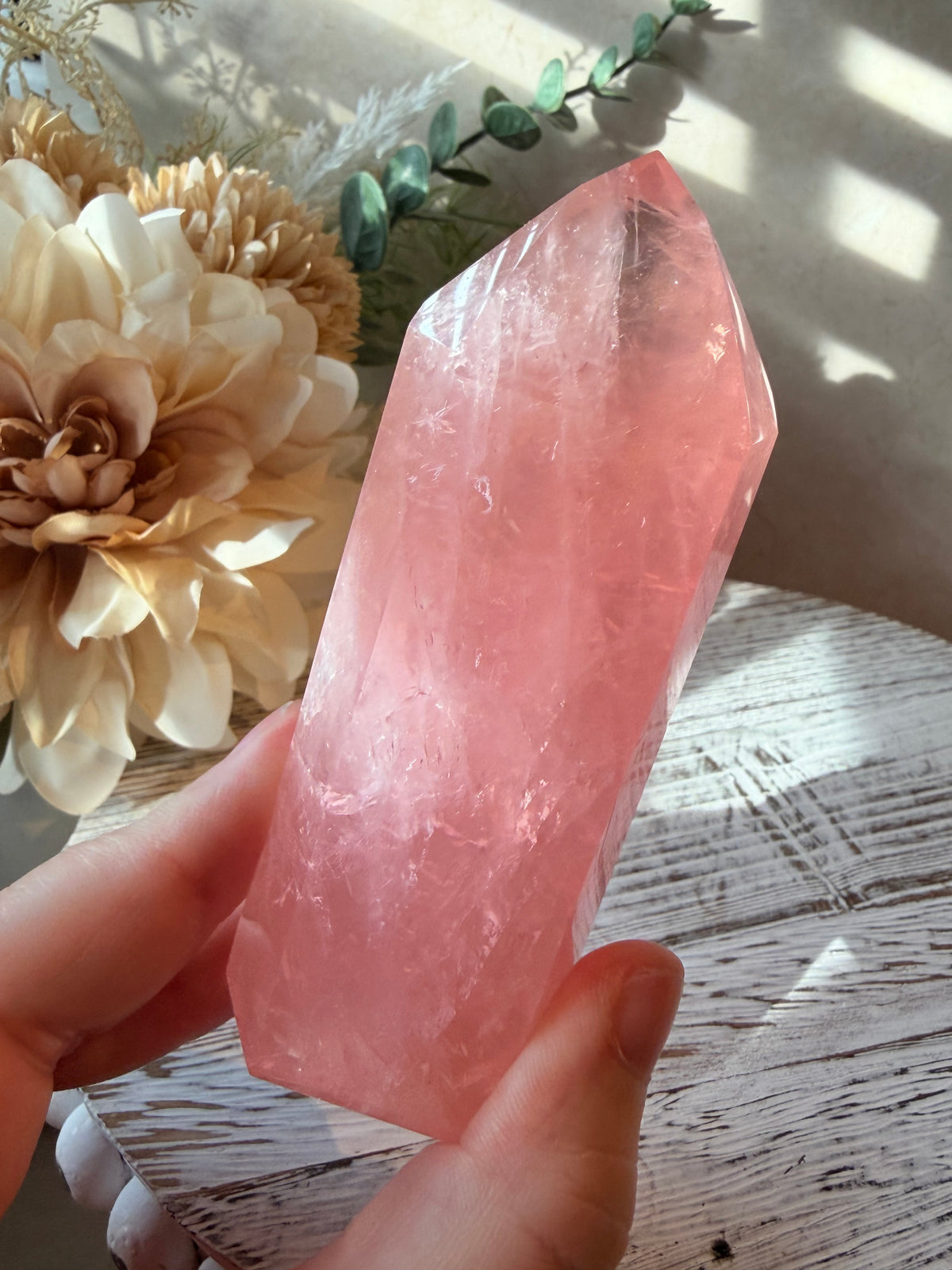 High Grade Bubblegum Pink Rose Quartz Tower