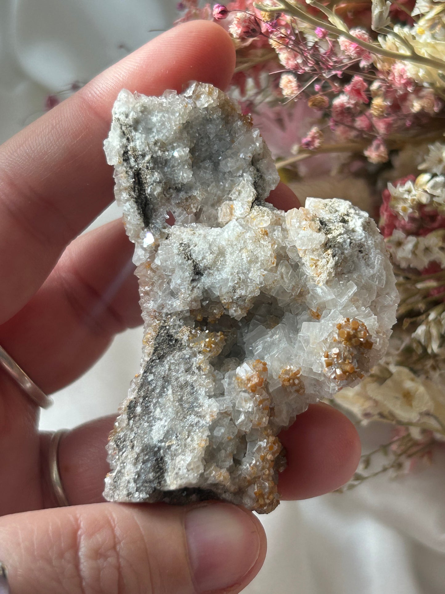 Rare Vanadinite with Calcite