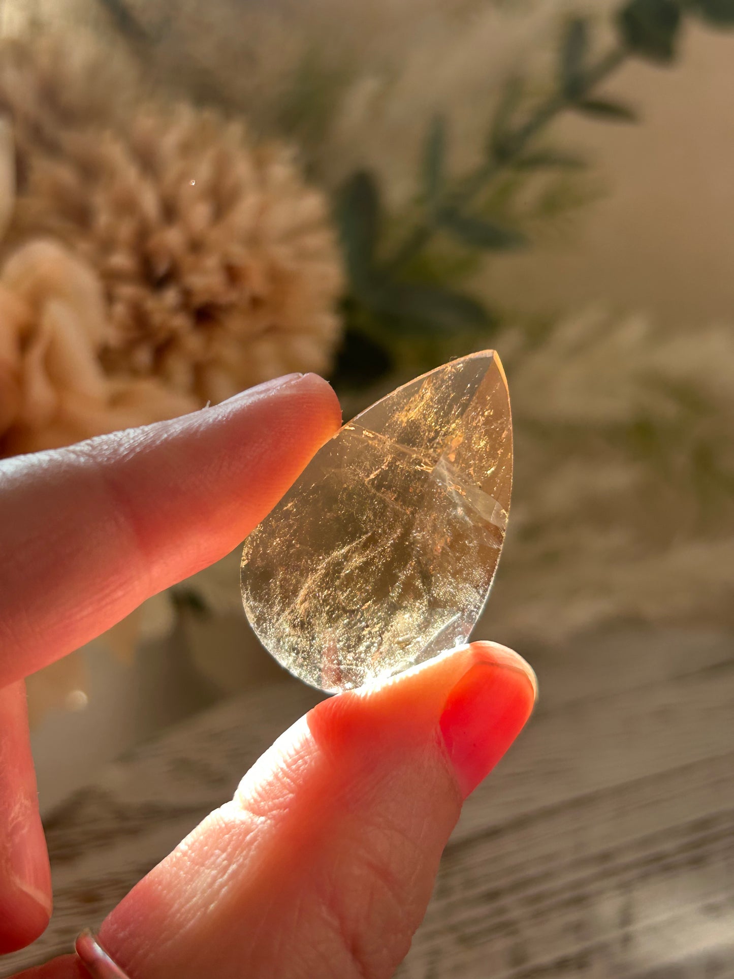 42 Carat Faceted Citrine cab – Golden Clarity With Natural Inclusions