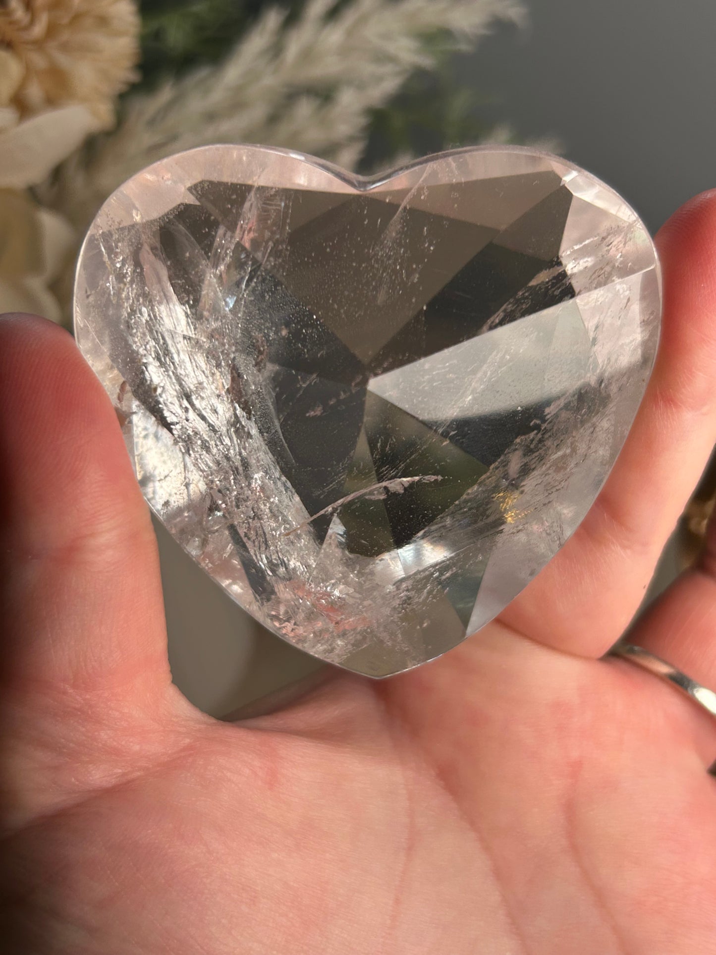 Faceted Clear Quartz Display Crystal on Custom Stand – Natural Quartz Statement Piece