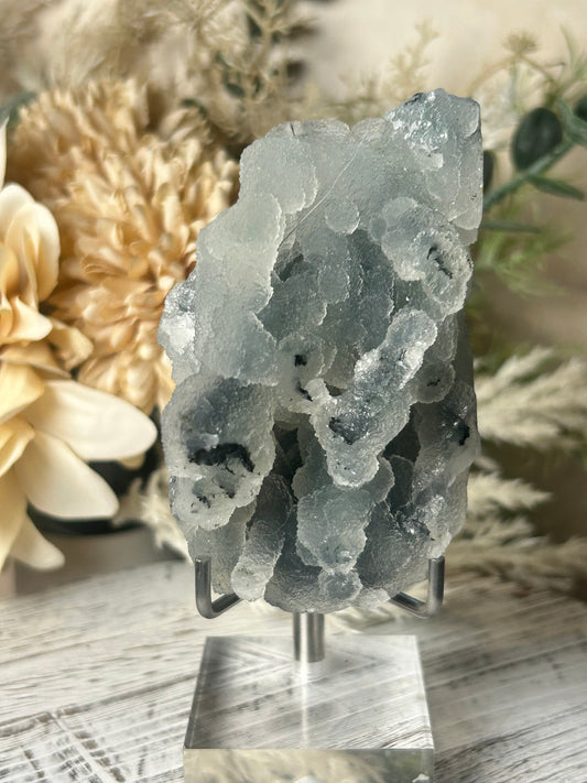 Grey Chalcedony Cluster – Grey Botryoidal Formation