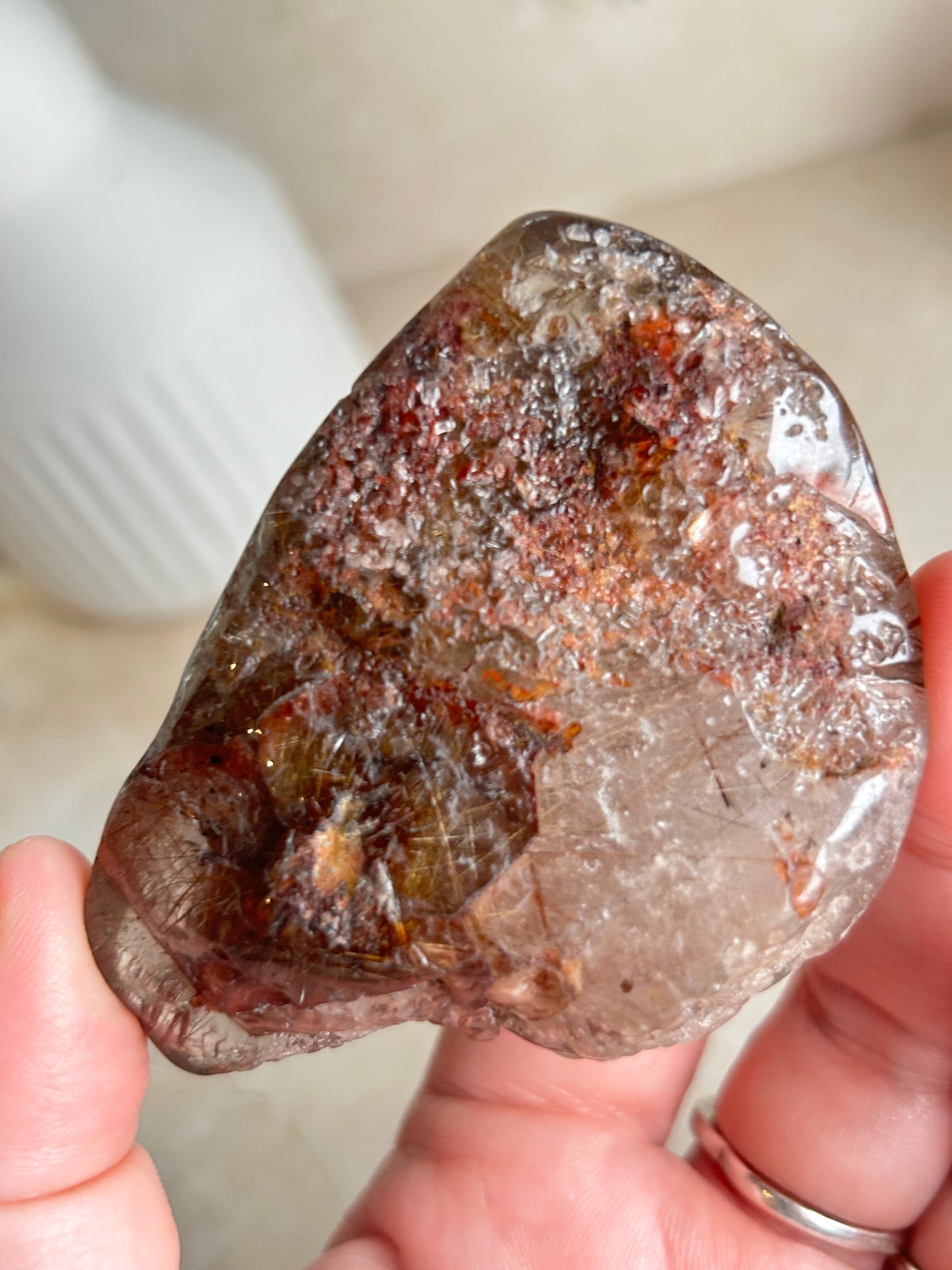 Rutilated Quartz Freeform – Golden Rutile with Natural Matrix & Druzy