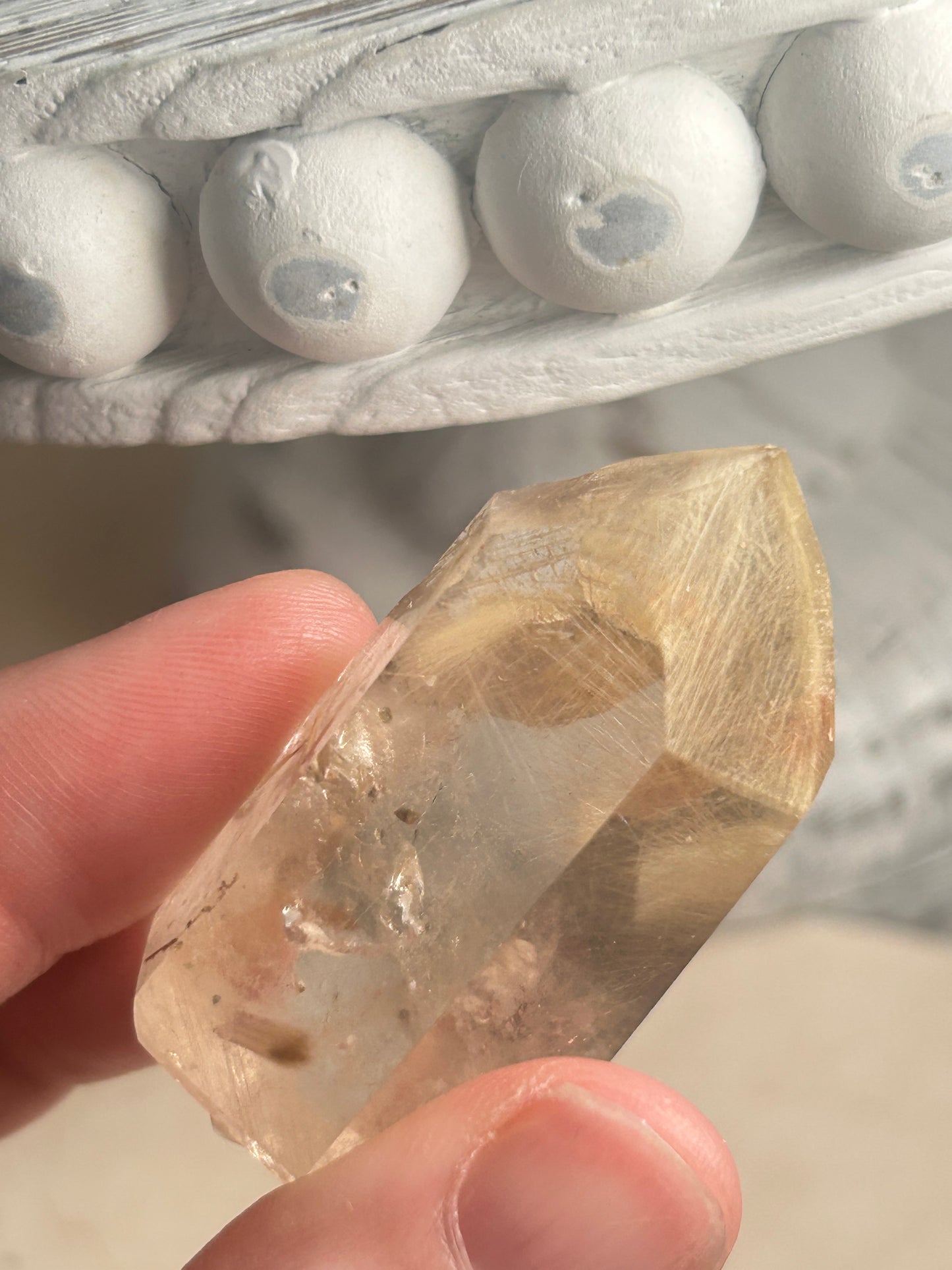 Rutilated Quartz Tower – Angel Hair Rutile - Gold Threads - Semi Polished