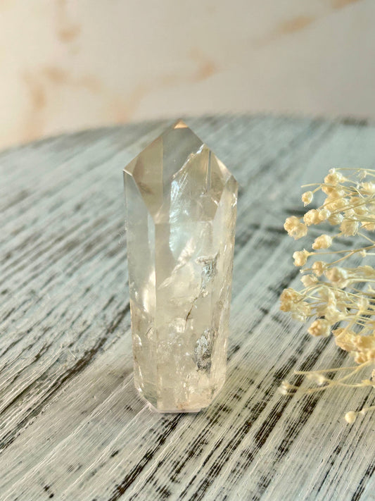 Phantom Garden Quartz stone, high-quality polished point