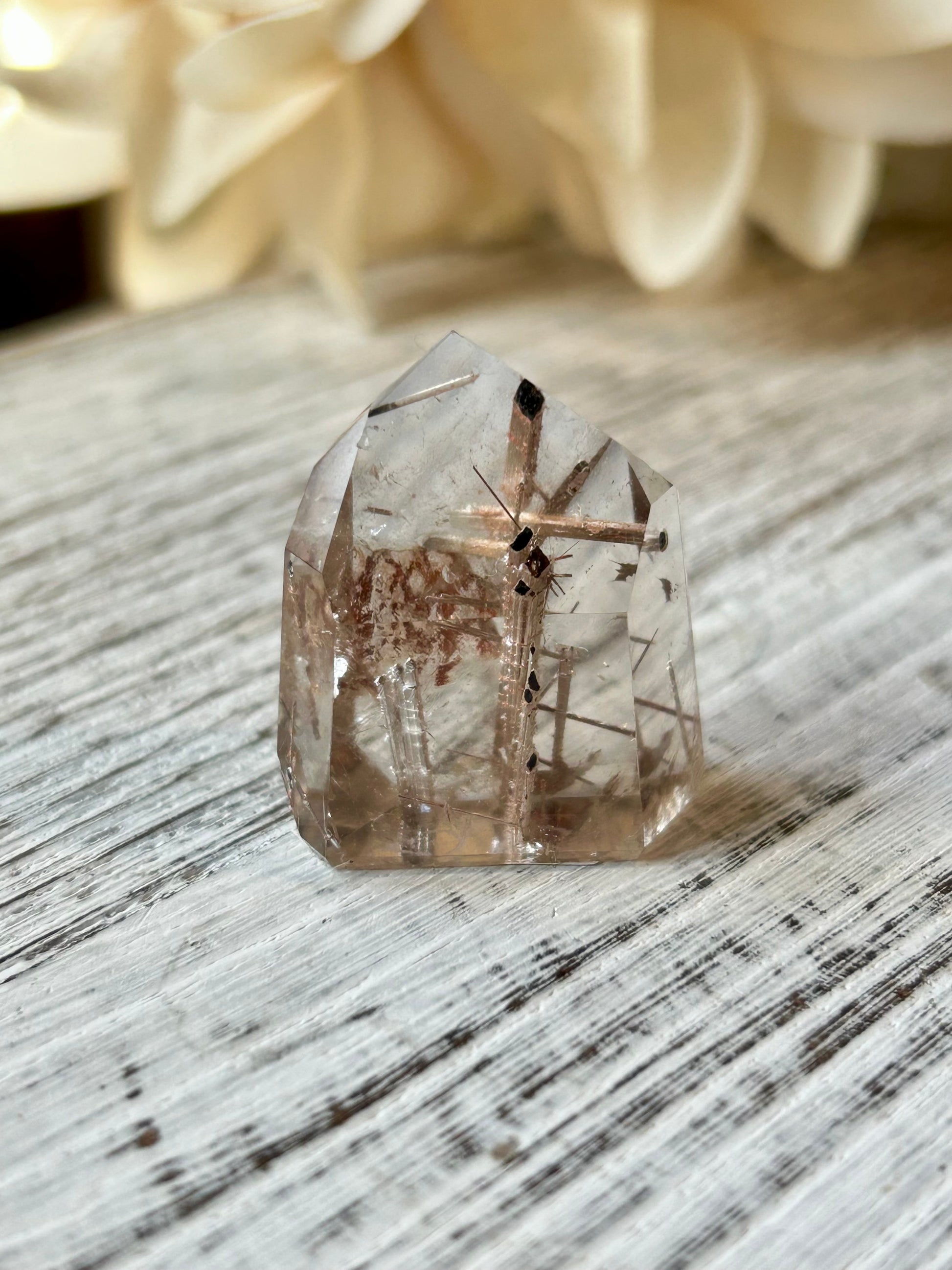 High grade Mini Rutilated Quartz with clear natural Quartz and fine Rutile needle inclusions.