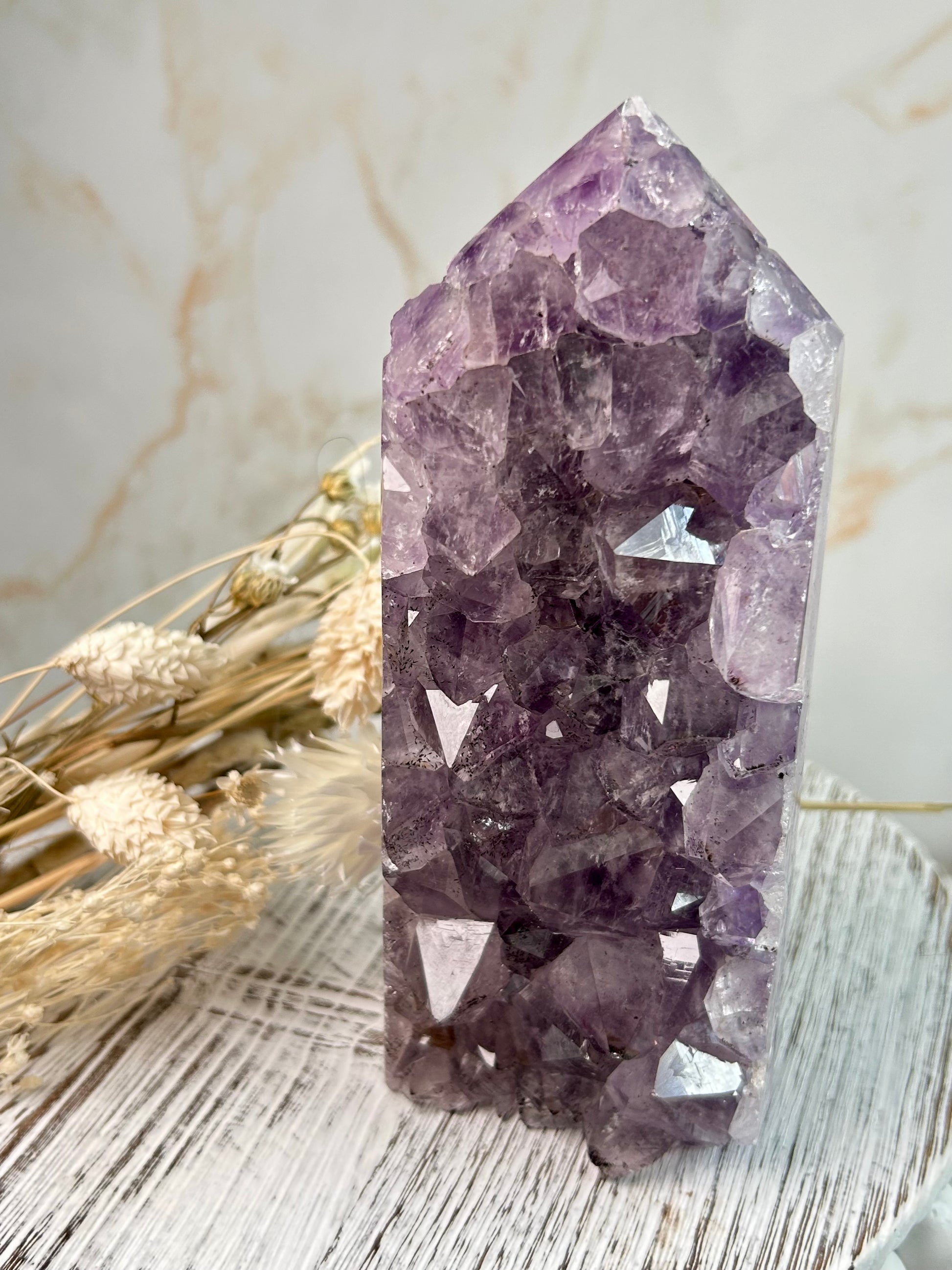 Brazilian Amethyst Tower – Deep Lavender Cluster Formation