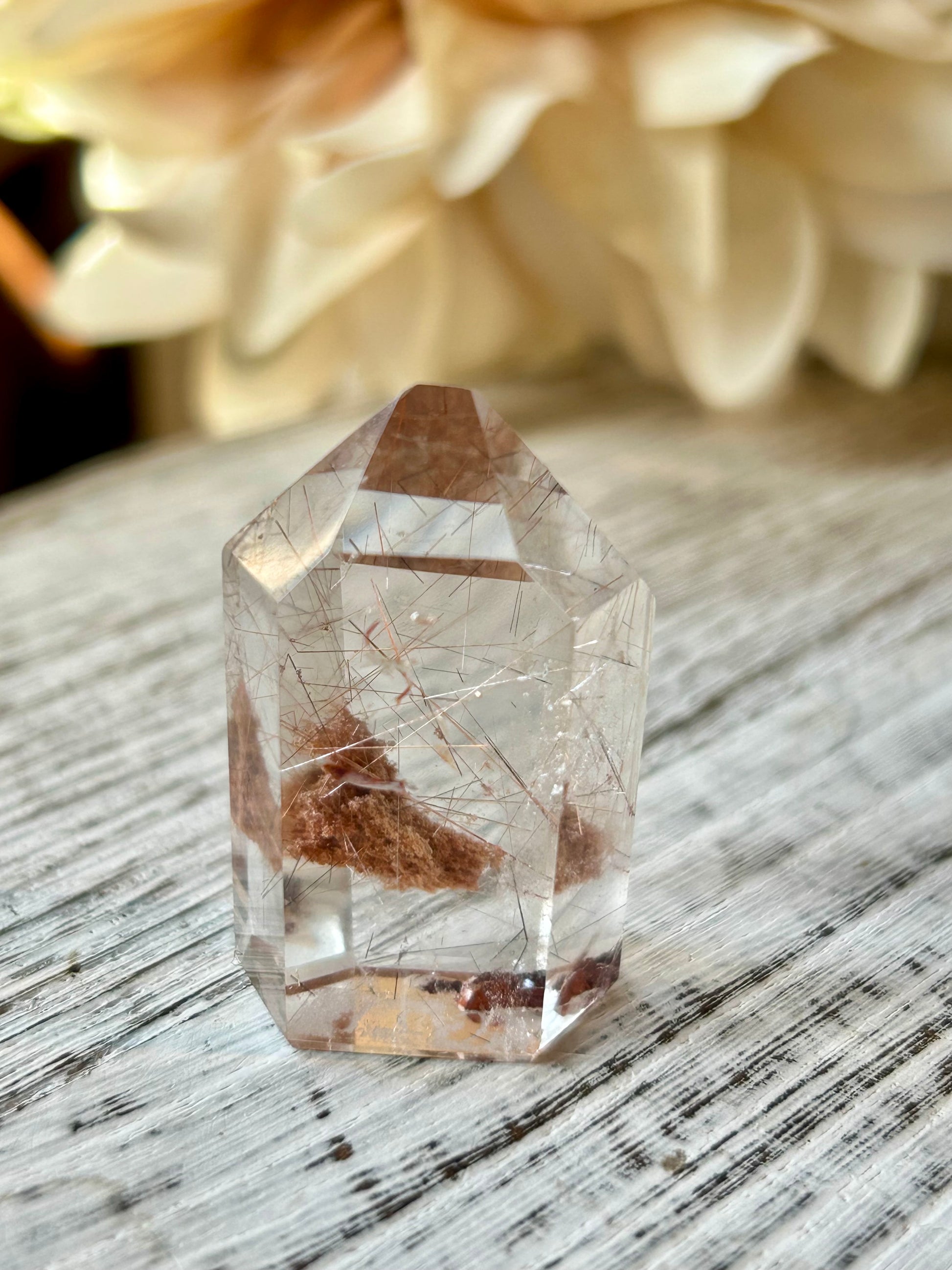 High grade Mini Rutilated Quartz with clear natural Quartz and fine Rutile needle inclusions.