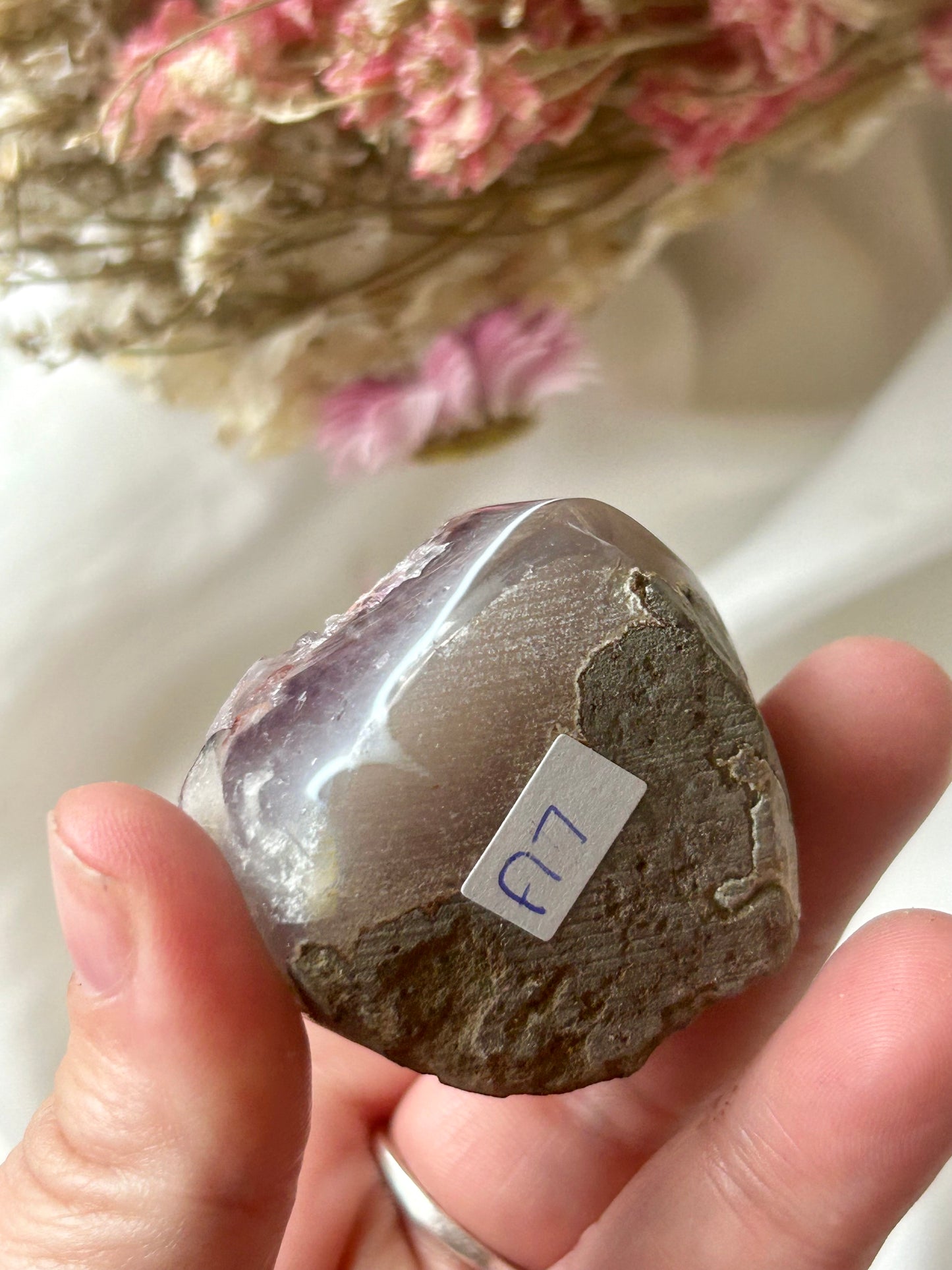 Rainbow Amethyst with Agate and calcite