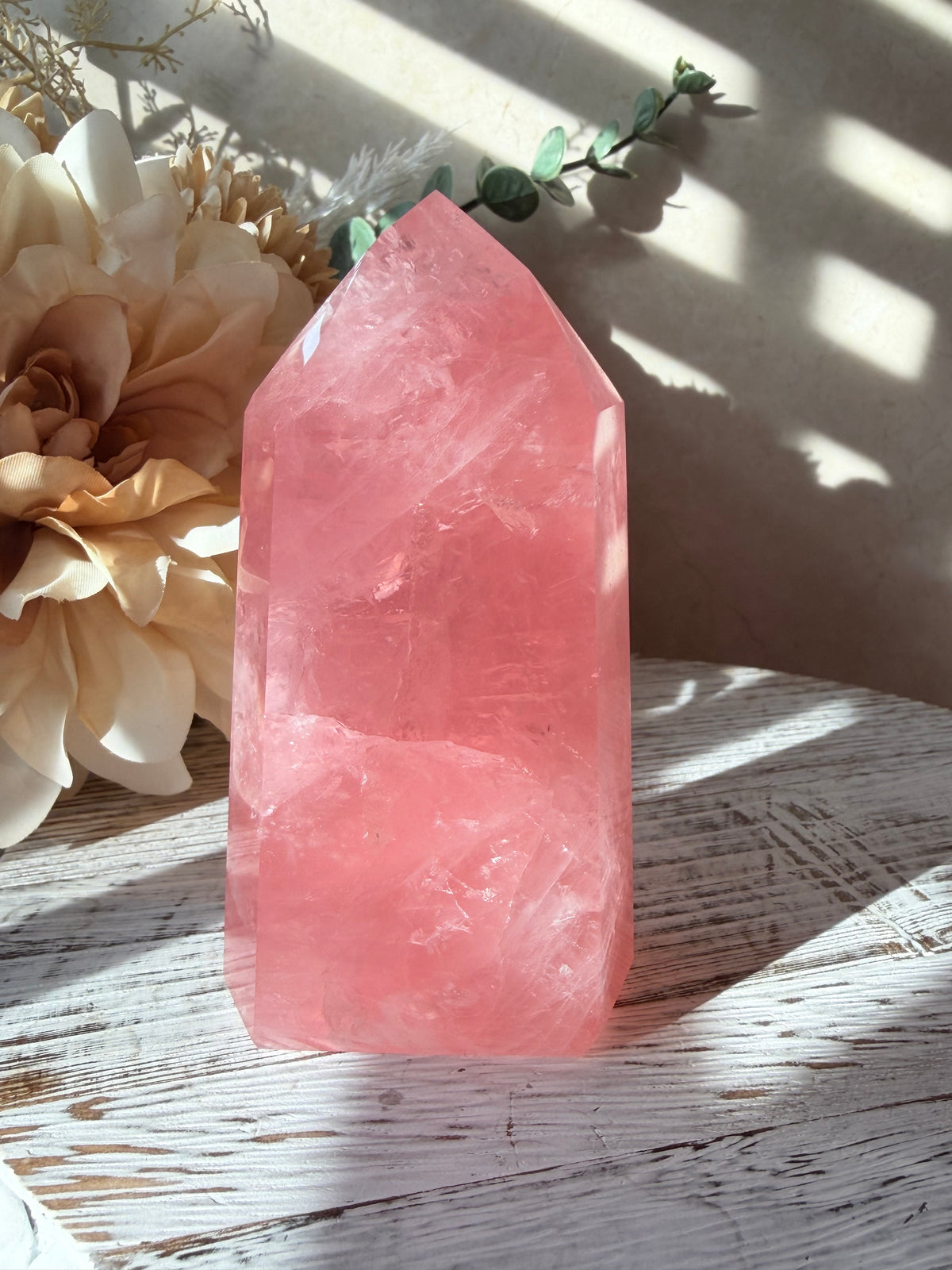 High Grade Bubblegum Pink Rose Quartz Tower