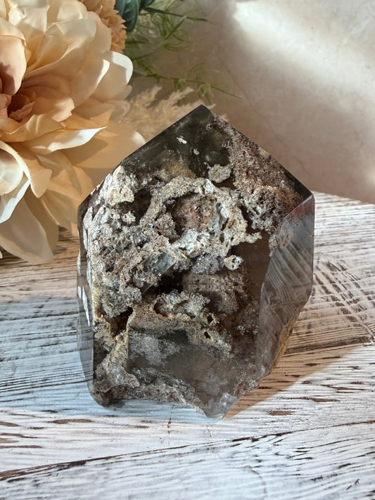 Phantom Lodolite Quartz | Semi-Polished Inclusion Quartz