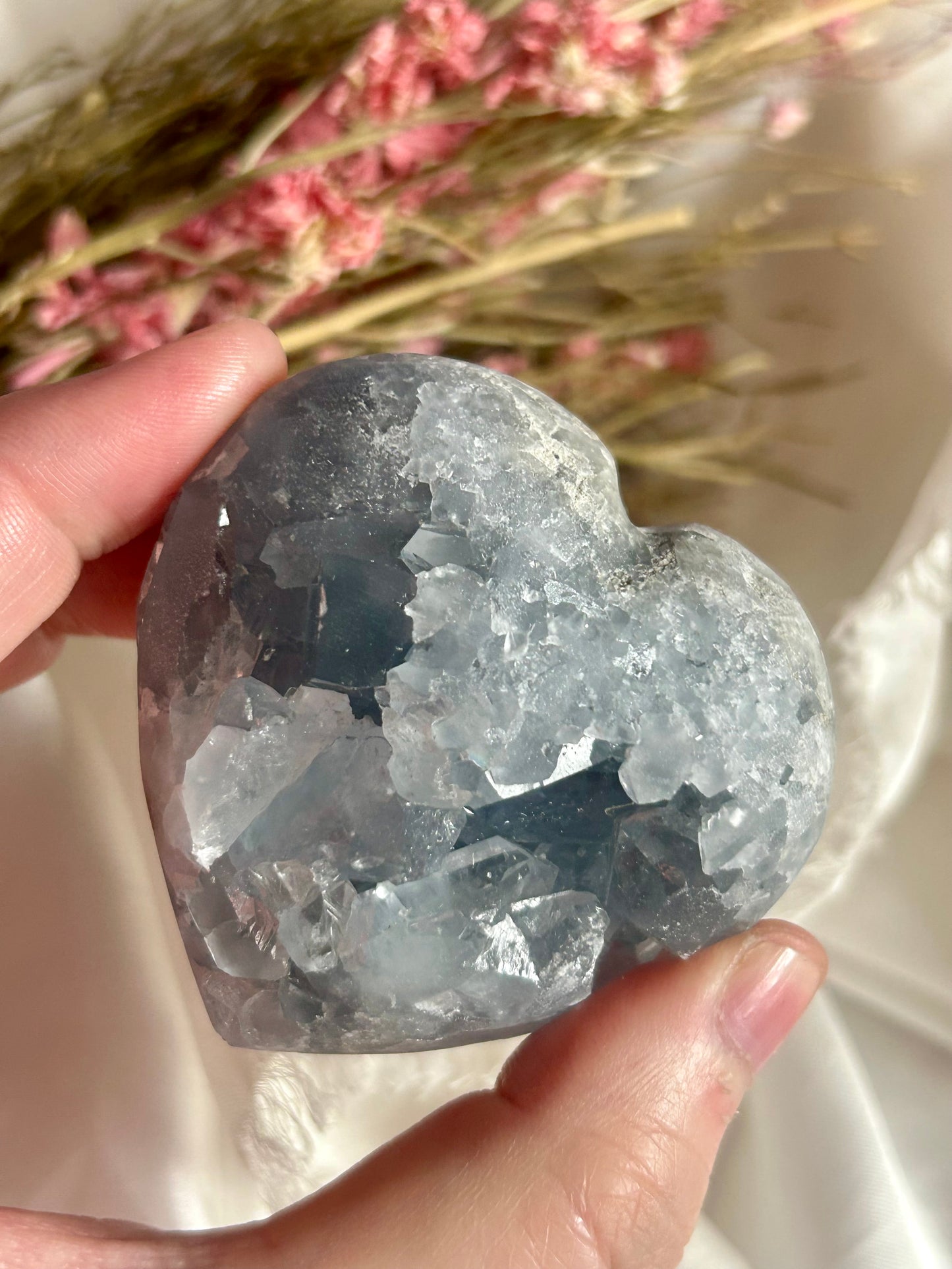 Celestite heart