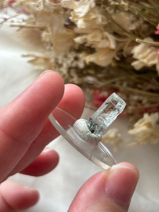 Aquamarine with black Rutile (Tourmaline)