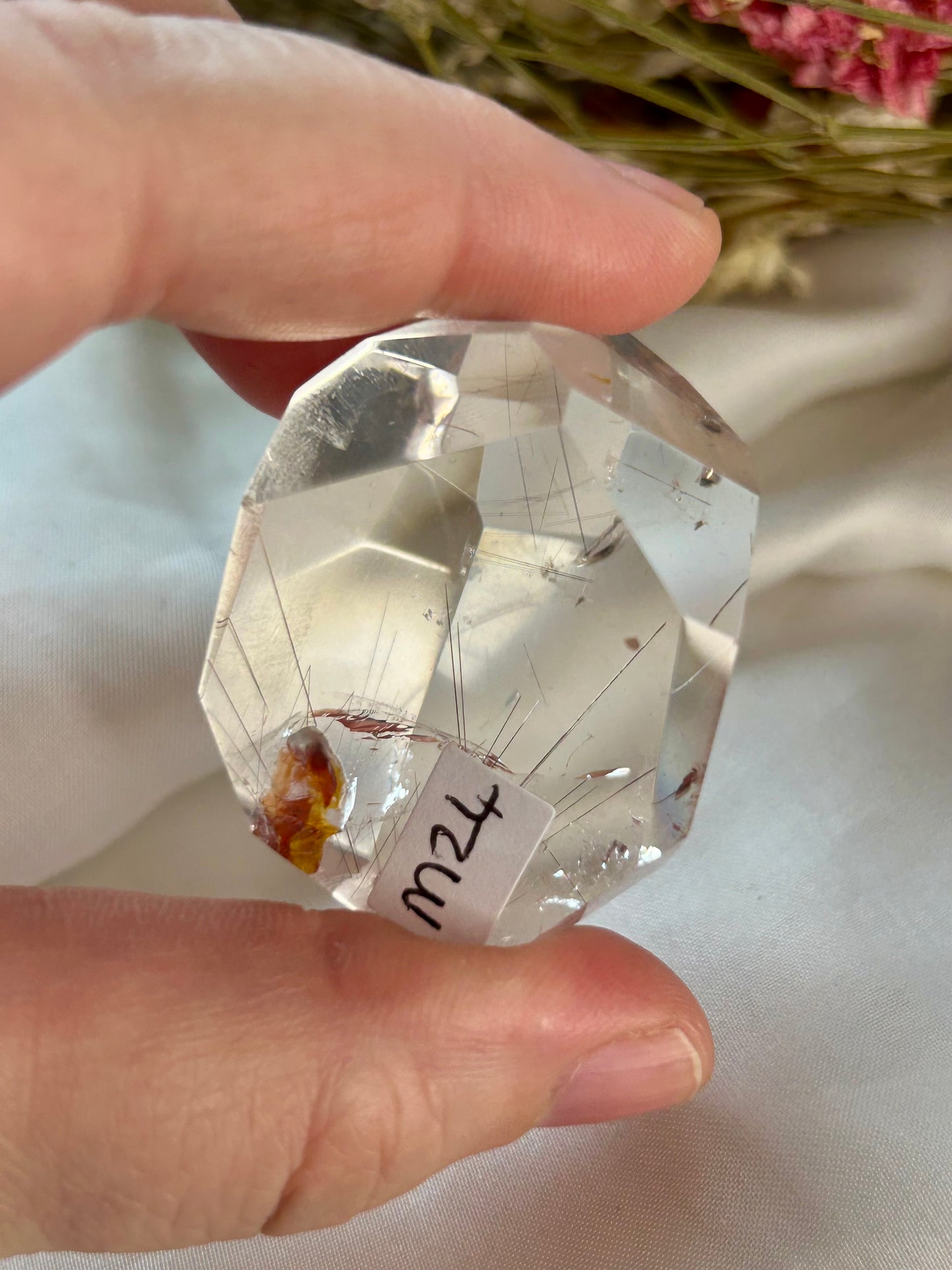 High grade Silver Rutile with Iron Butterfly