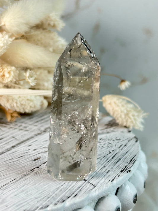 Unique Prasiolite crystal from Brazil, metaphysical healing stone
