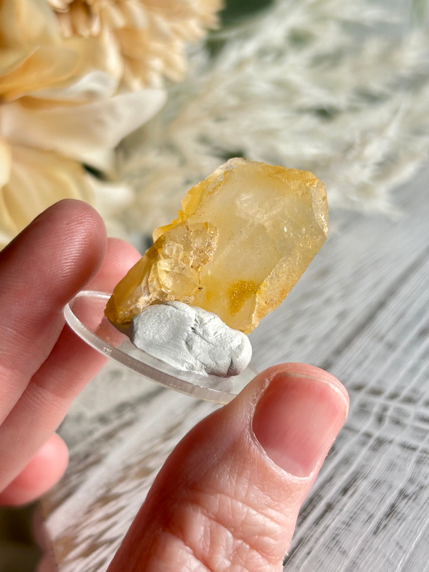 Mini Swiss Quartz Point – Natural Yellow (Hematite) Colour