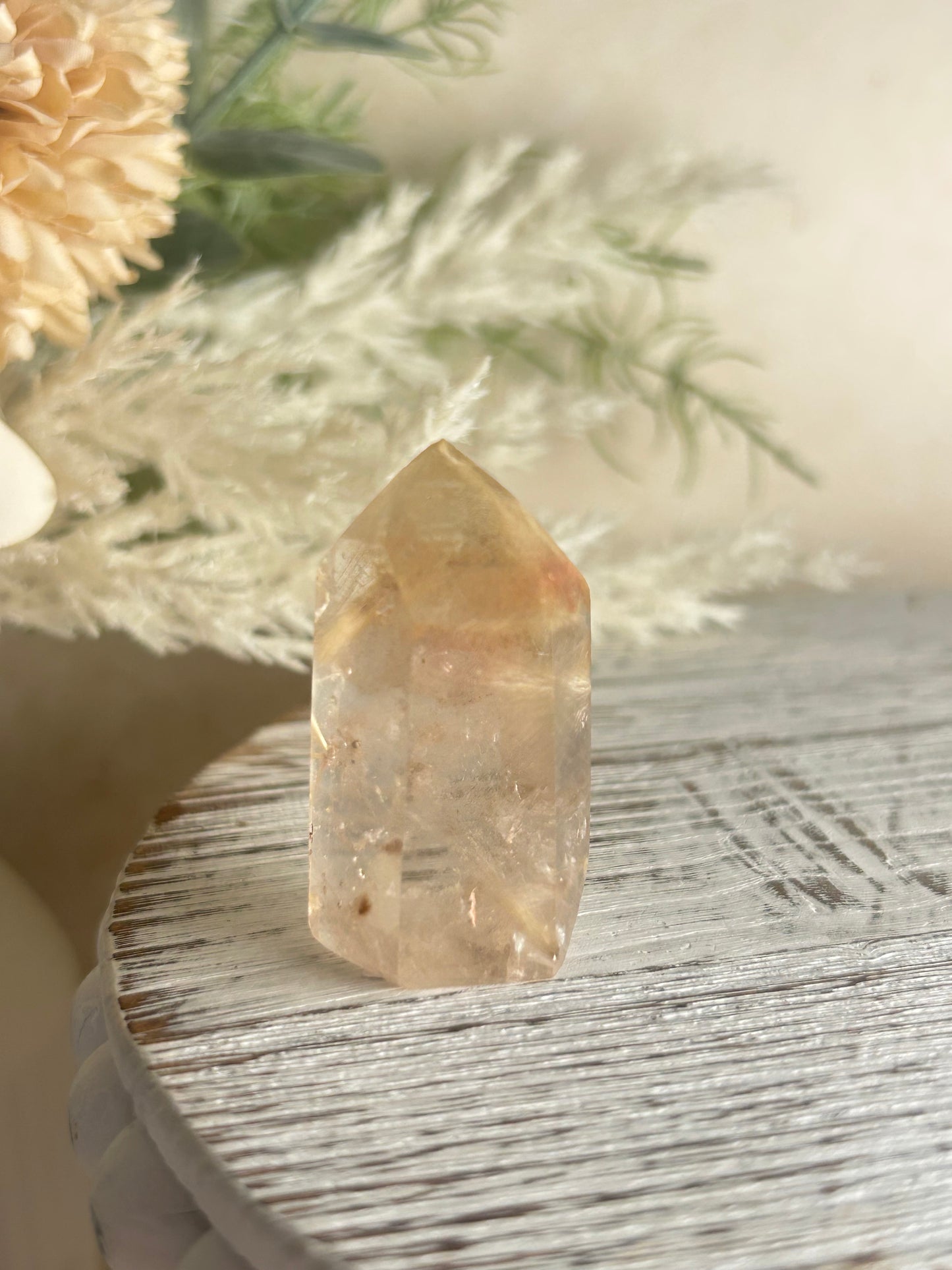 Rutilated Quartz Tower – Angel Hair Rutile - Gold Threads - Semi Polished