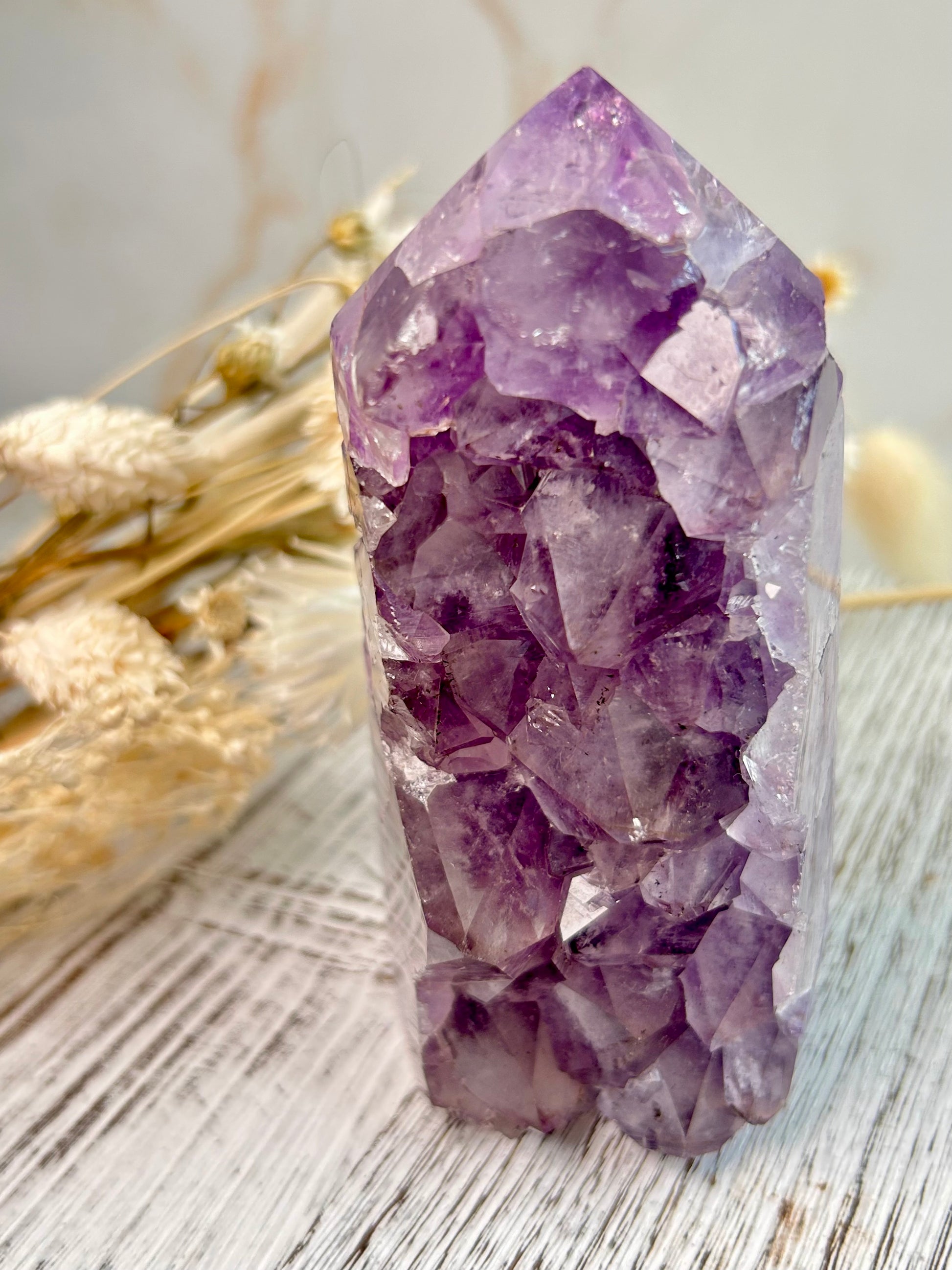 Brazilian Amethyst Tower – Deep Lavender Cluster Formation