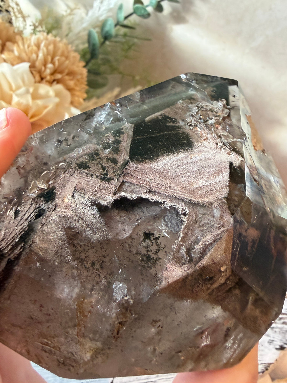Phantom Lodolite Quartz | Semi-Polished Inclusion Quartz