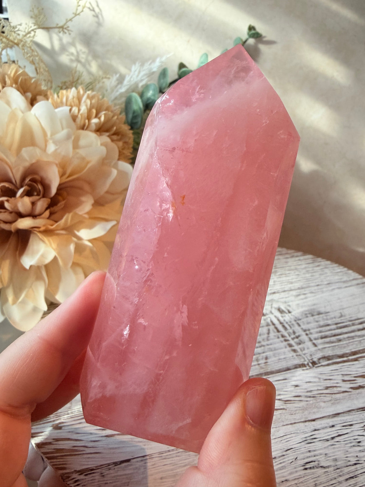 High Grade Bubblegum Pink Rose Quartz Tower