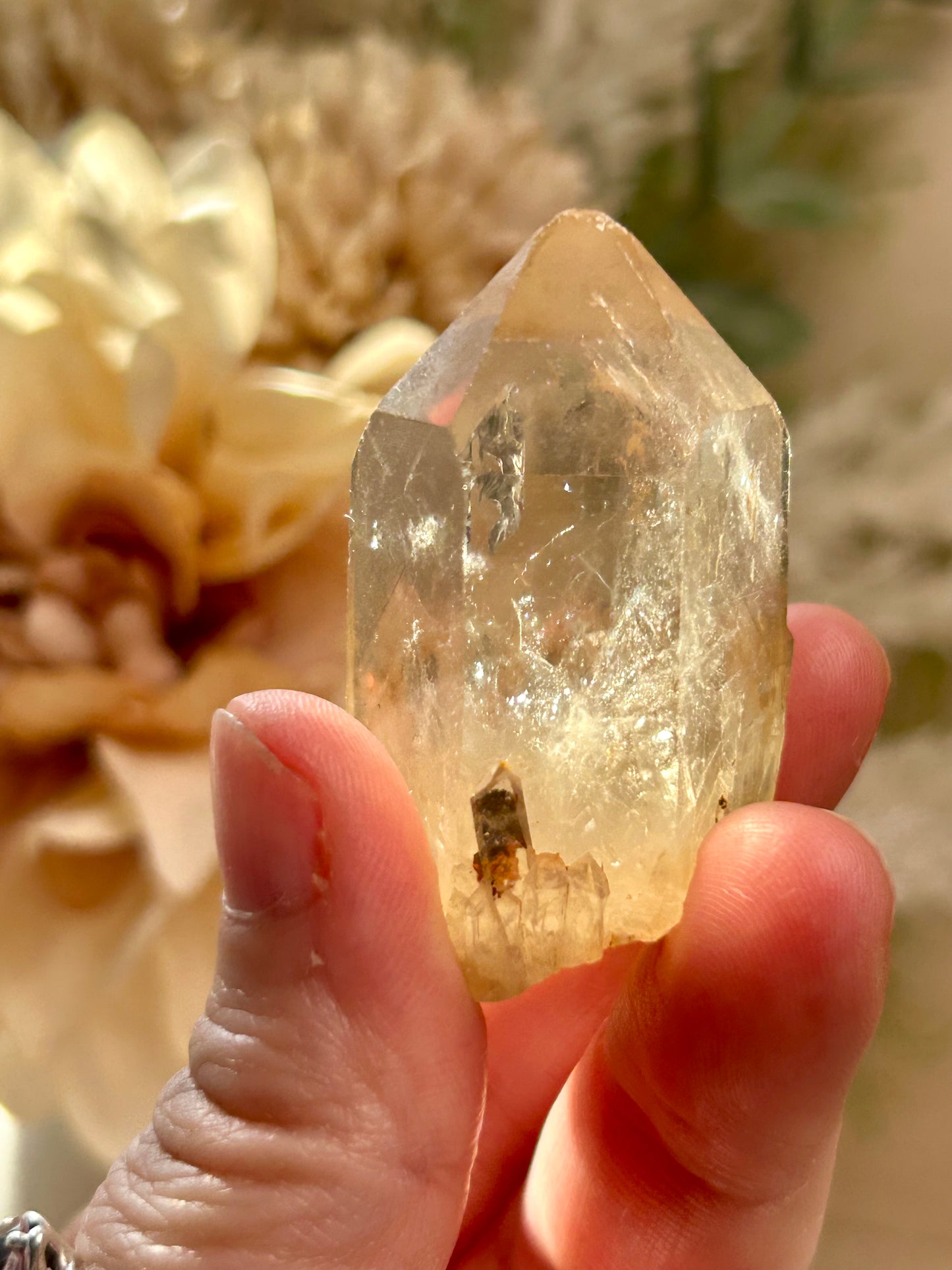 Kundalini Citrine crystal from the Democratic Republic of Congo displaying golden honey tones and unique crystal formations. Individual Citrine specimen suitable for crystal collectors and enthusiasts.