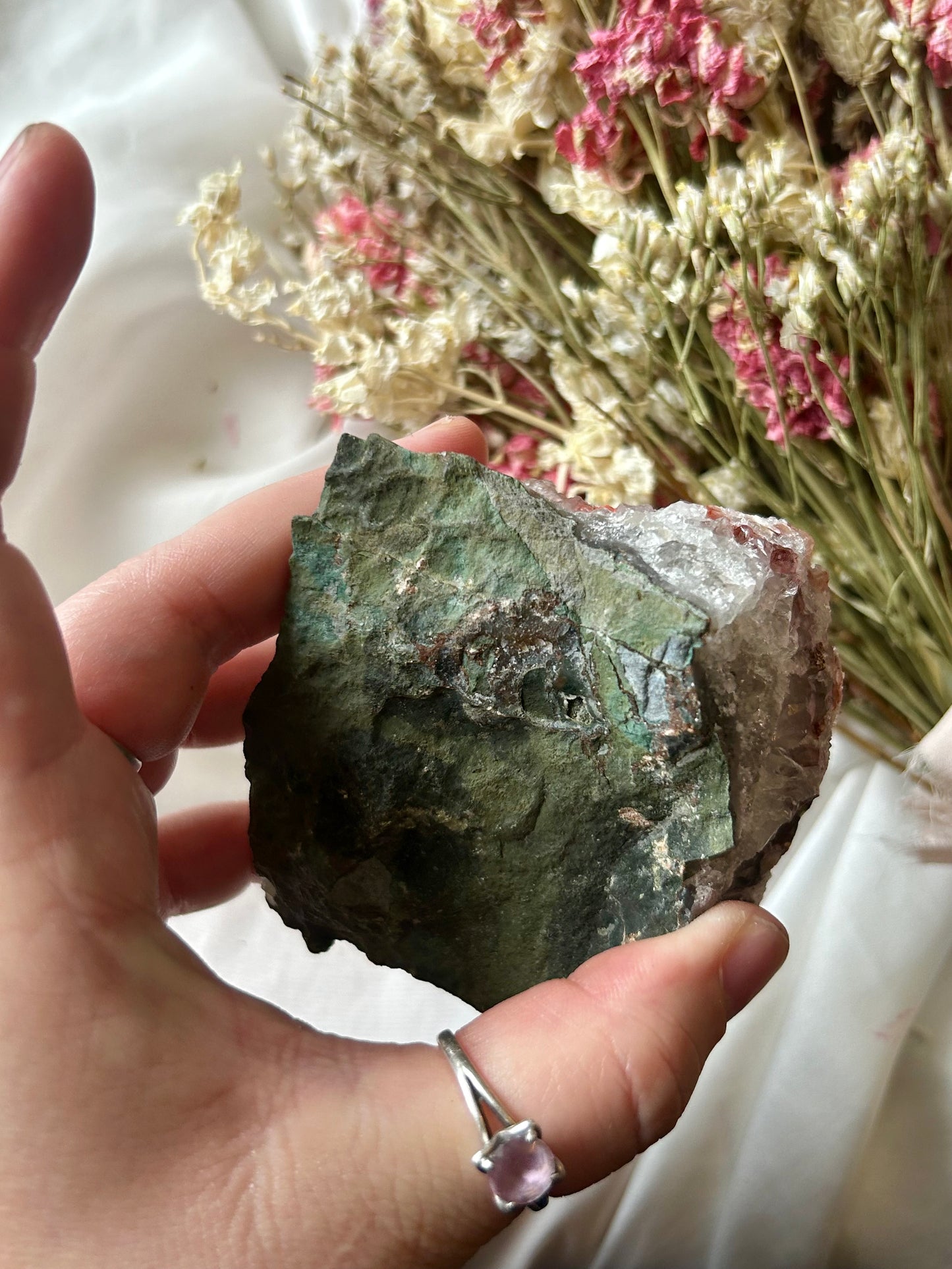 Large raw pink Rainbow Amethyst